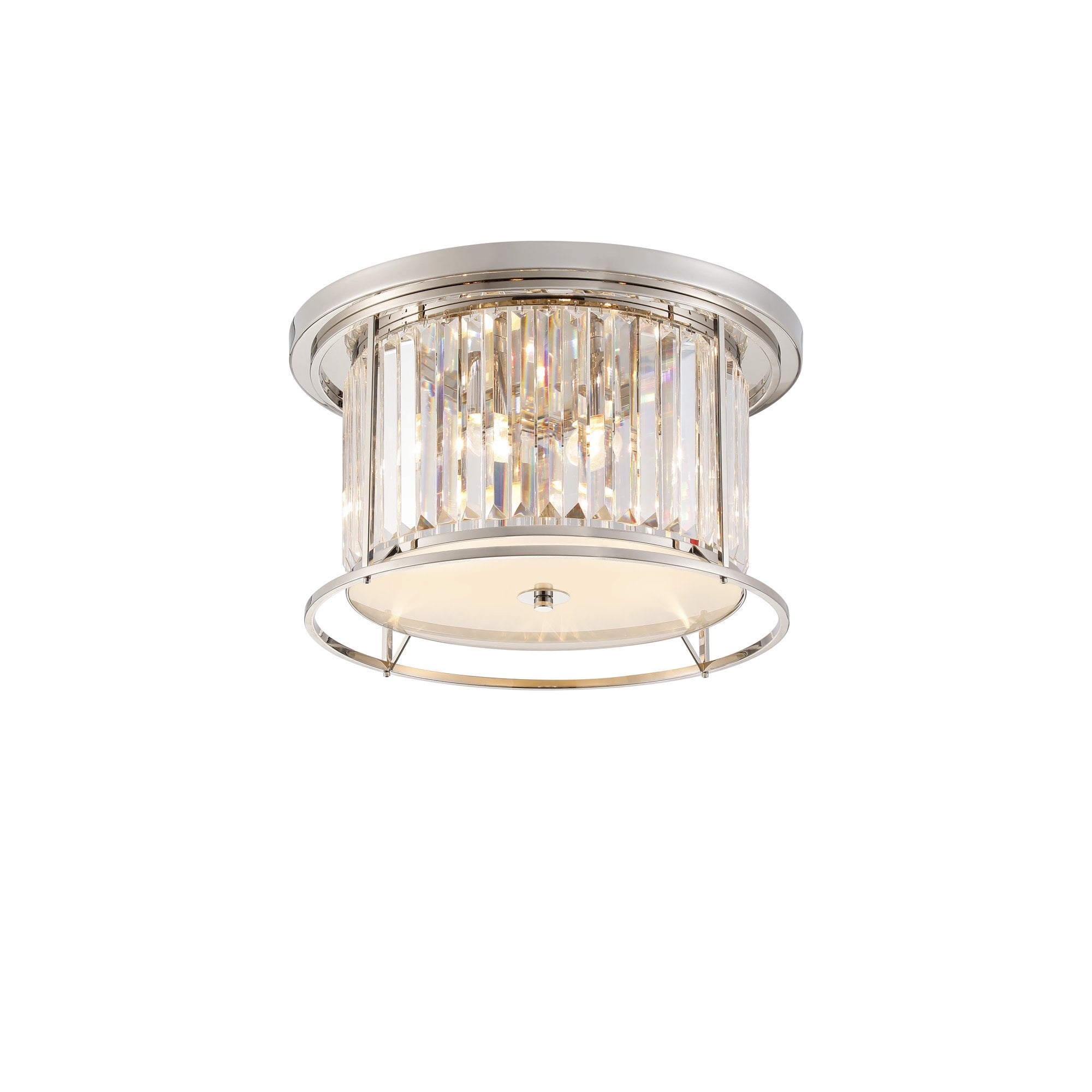 Fabula Oakhurst 4 Light Flush Light - Polished Nickel & Clear Glass