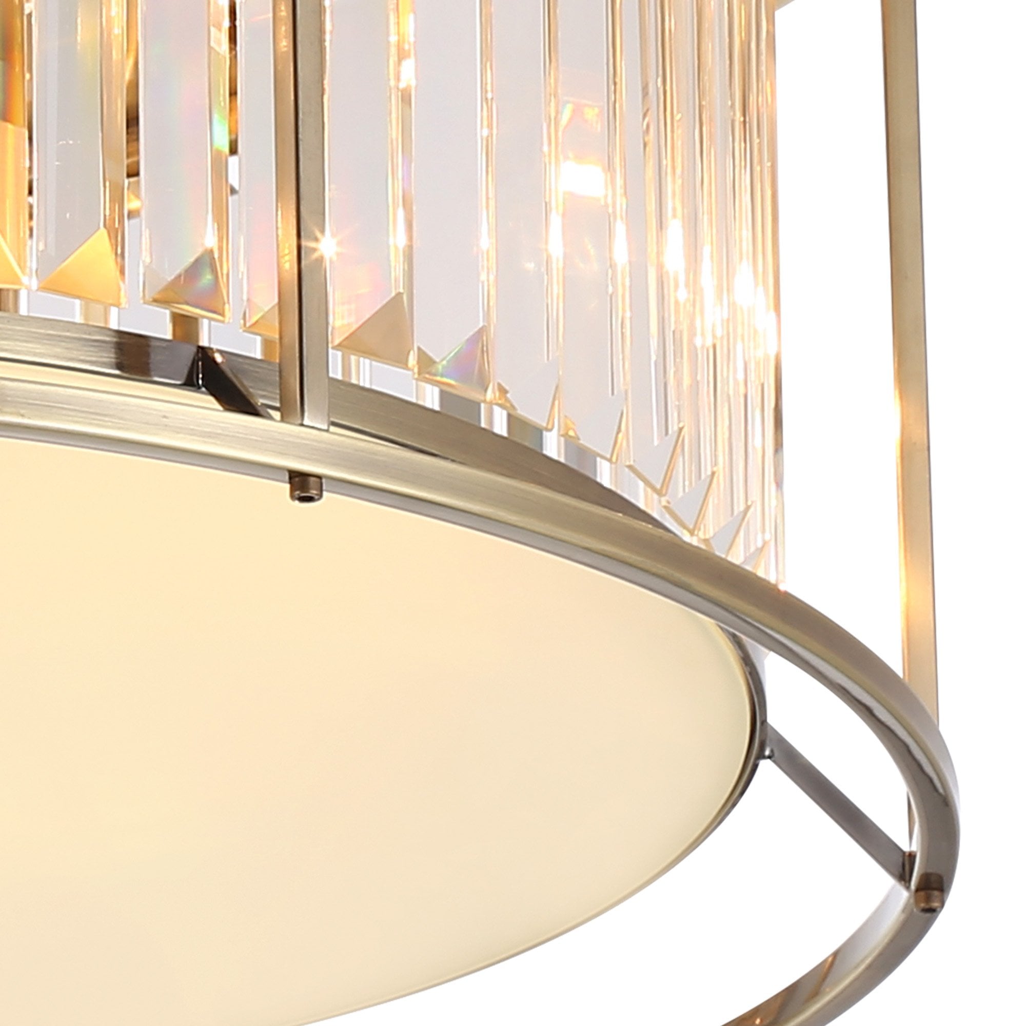 Fabula Oakhurst 6 Light Flush Light - Antique Brass & Clear Glass