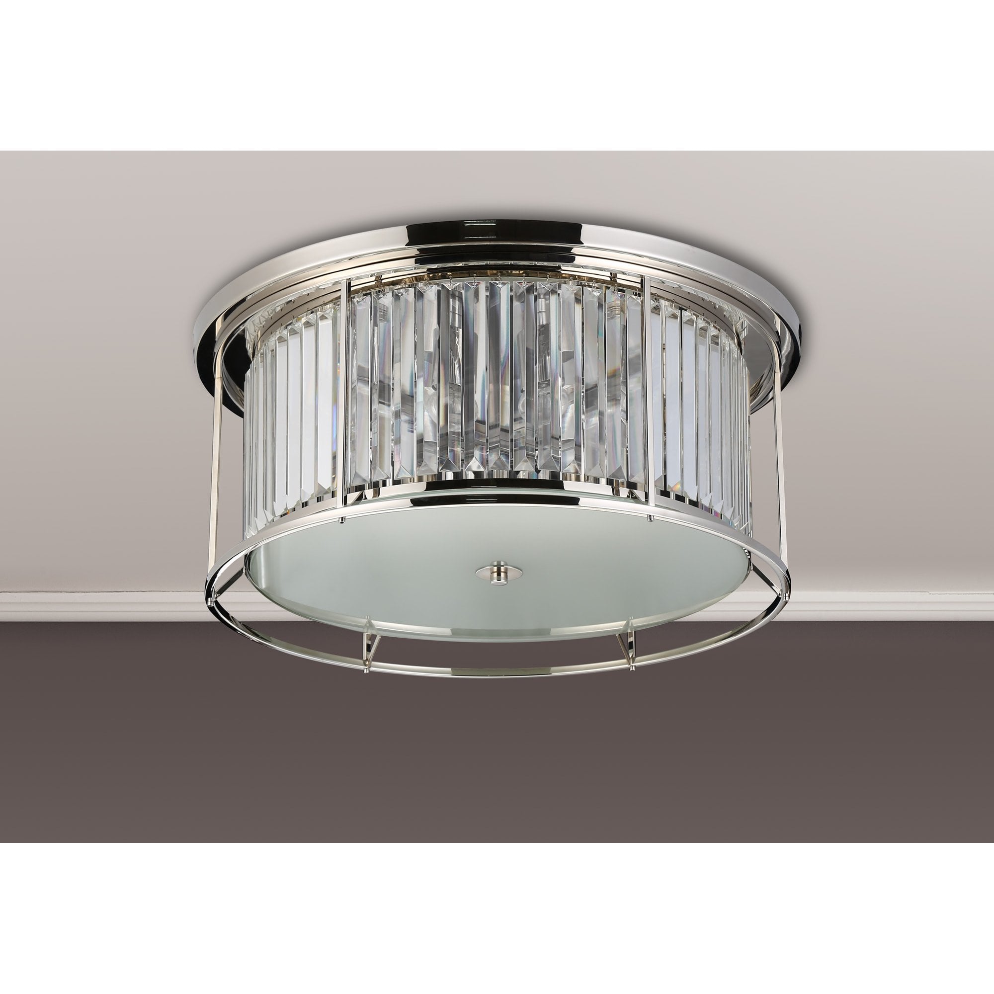 Fabula Oakhurst 6 Light Flush Light - Polished Nickel & Clear Glass