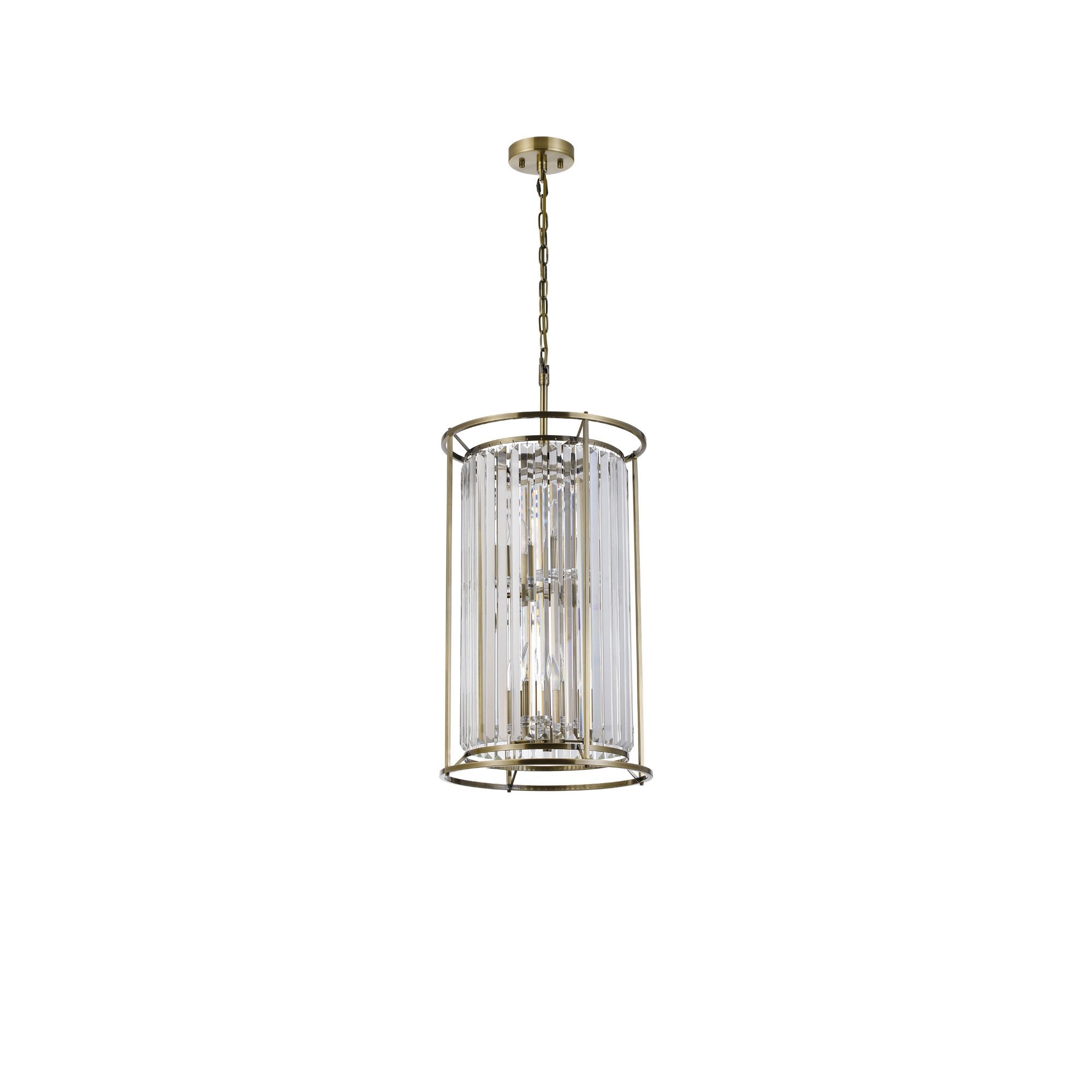 Fabula Oakhurst 6 Light Pendant - Antique Brass & Clear Glass