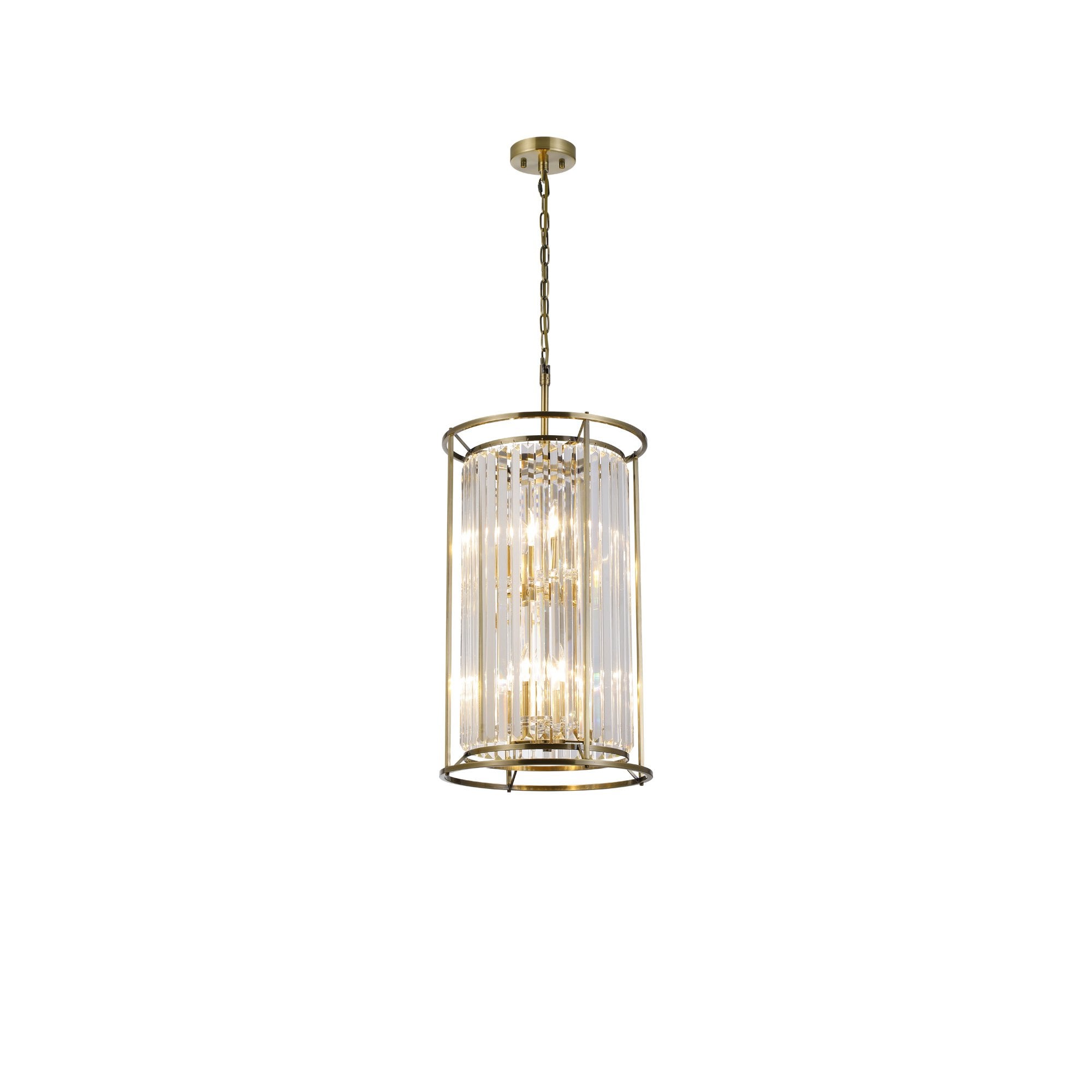 Fabula Oakhurst 6 Light Pendant - Antique Brass & Clear Glass