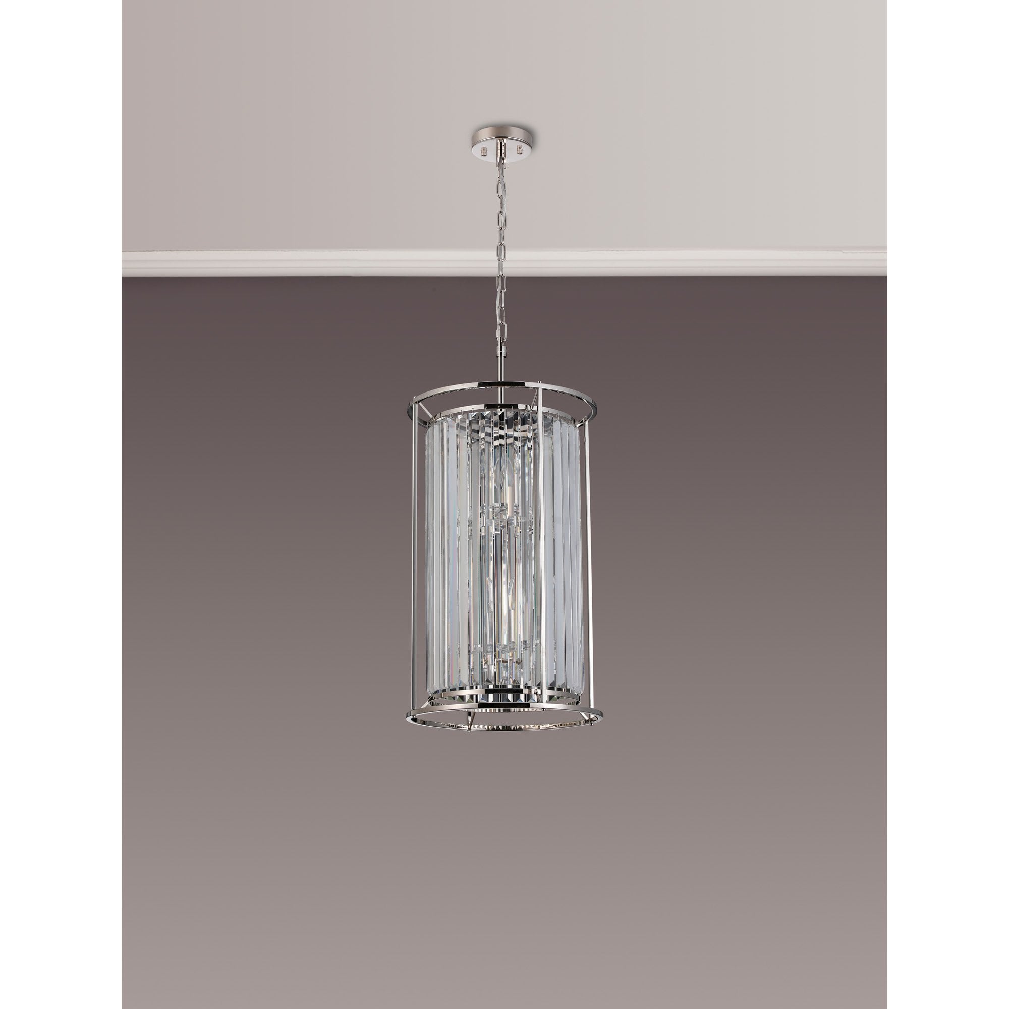 Fabula Oakhurst 6 Light Pendant - Polished Nickel & Clear Glass