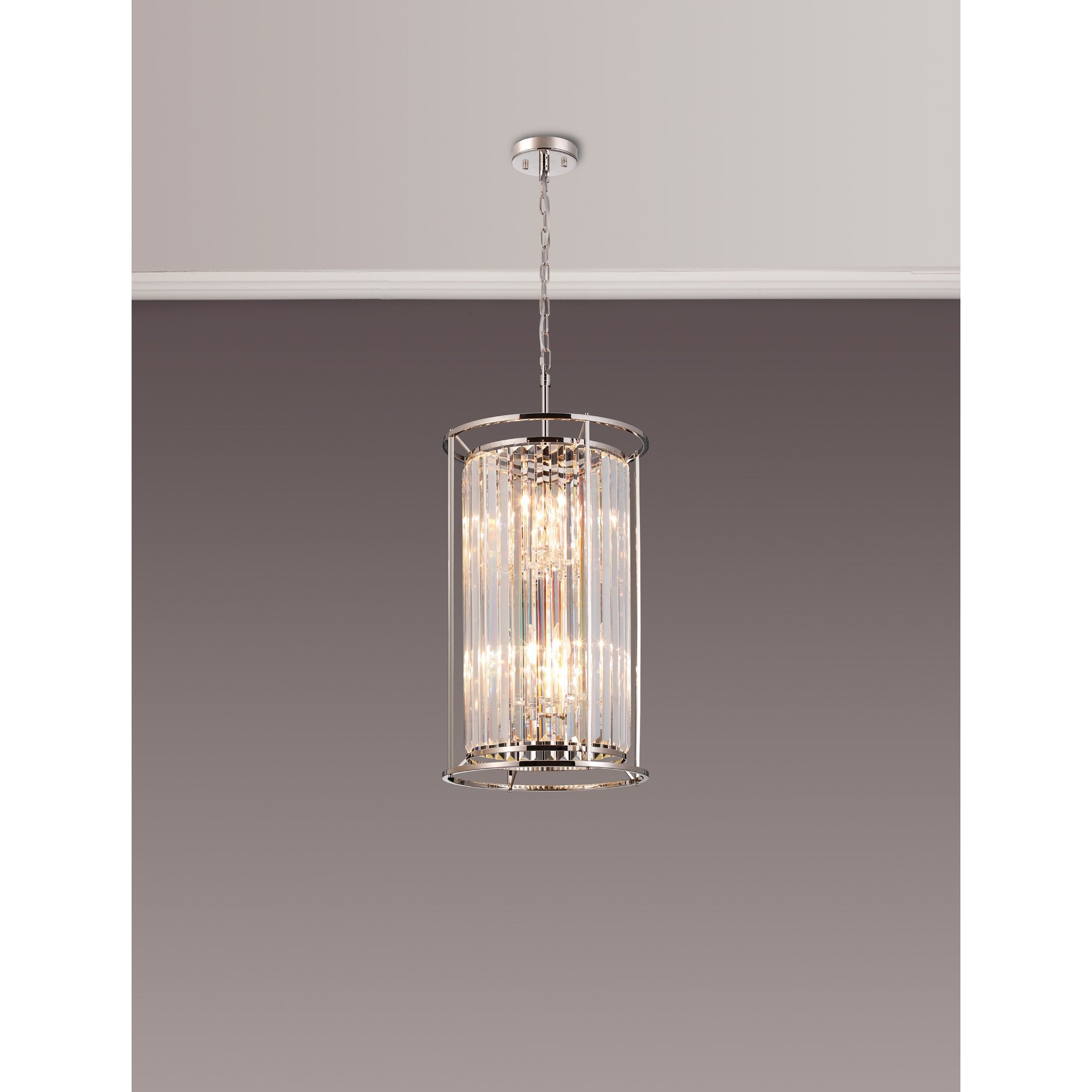 Fabula Oakhurst 6 Light Pendant - Polished Nickel & Clear Glass