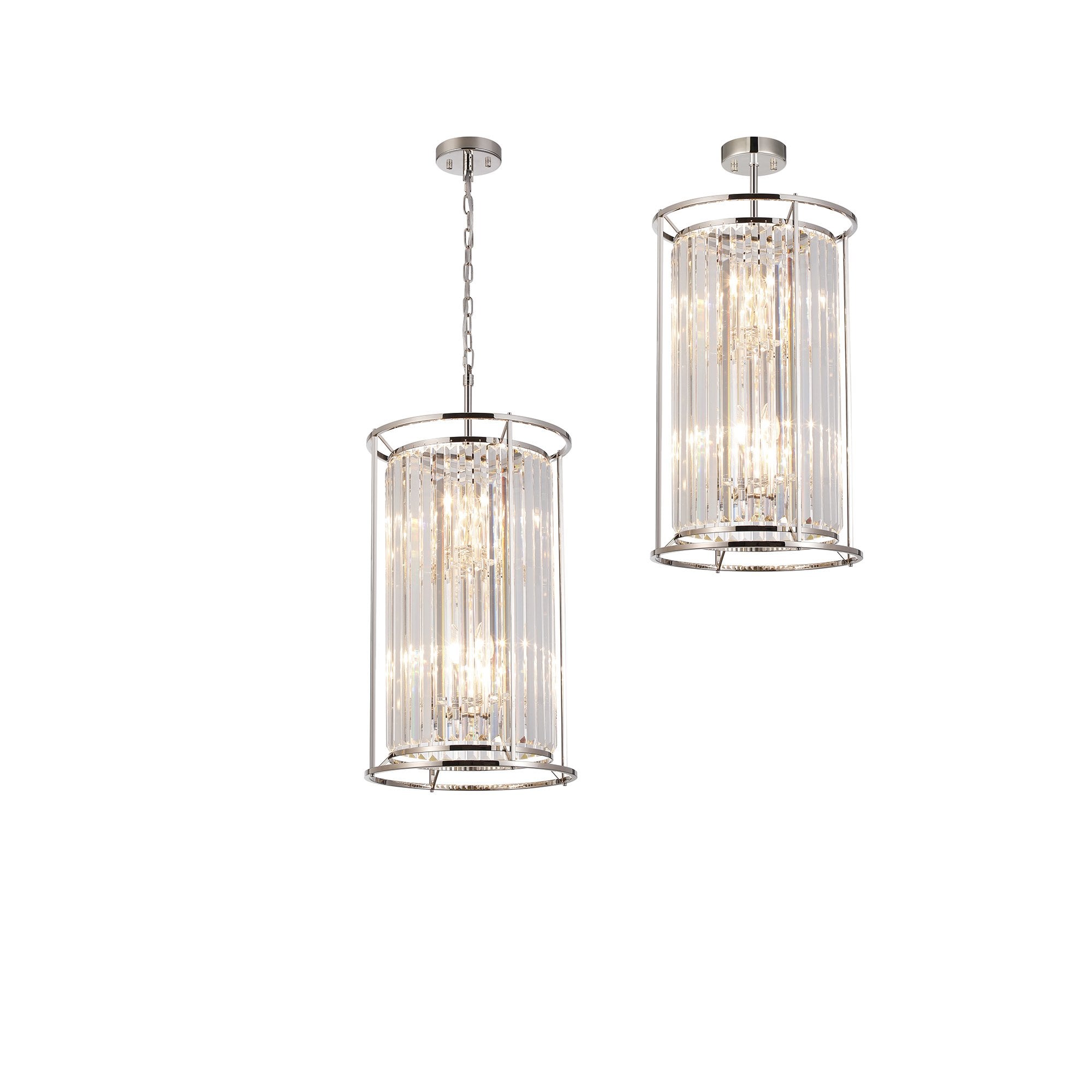Fabula Oakhurst 6 Light Pendant - Polished Nickel & Clear Glass