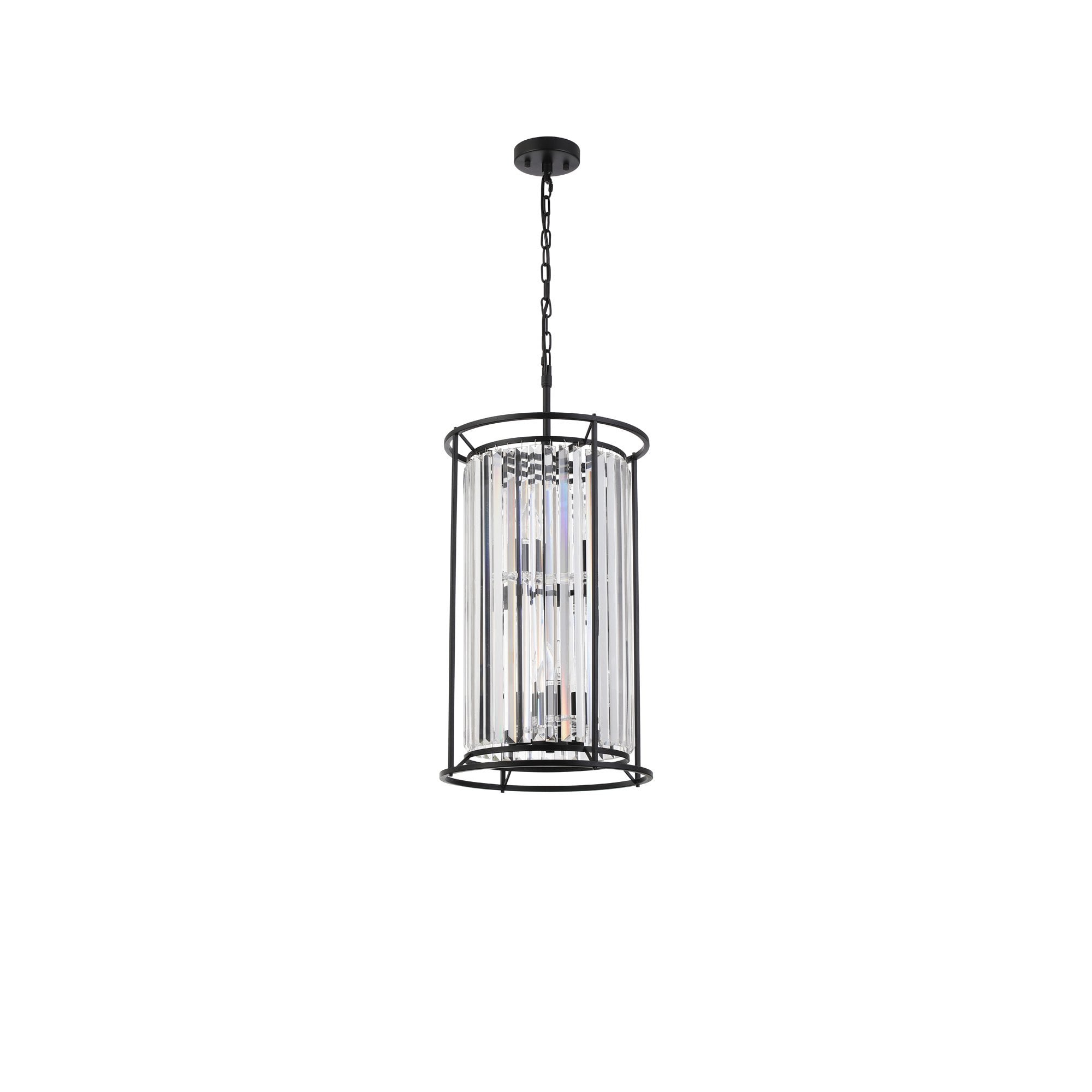 Fabula Oakhurst 6 Light Pendant - Satin Black & Clear Glass