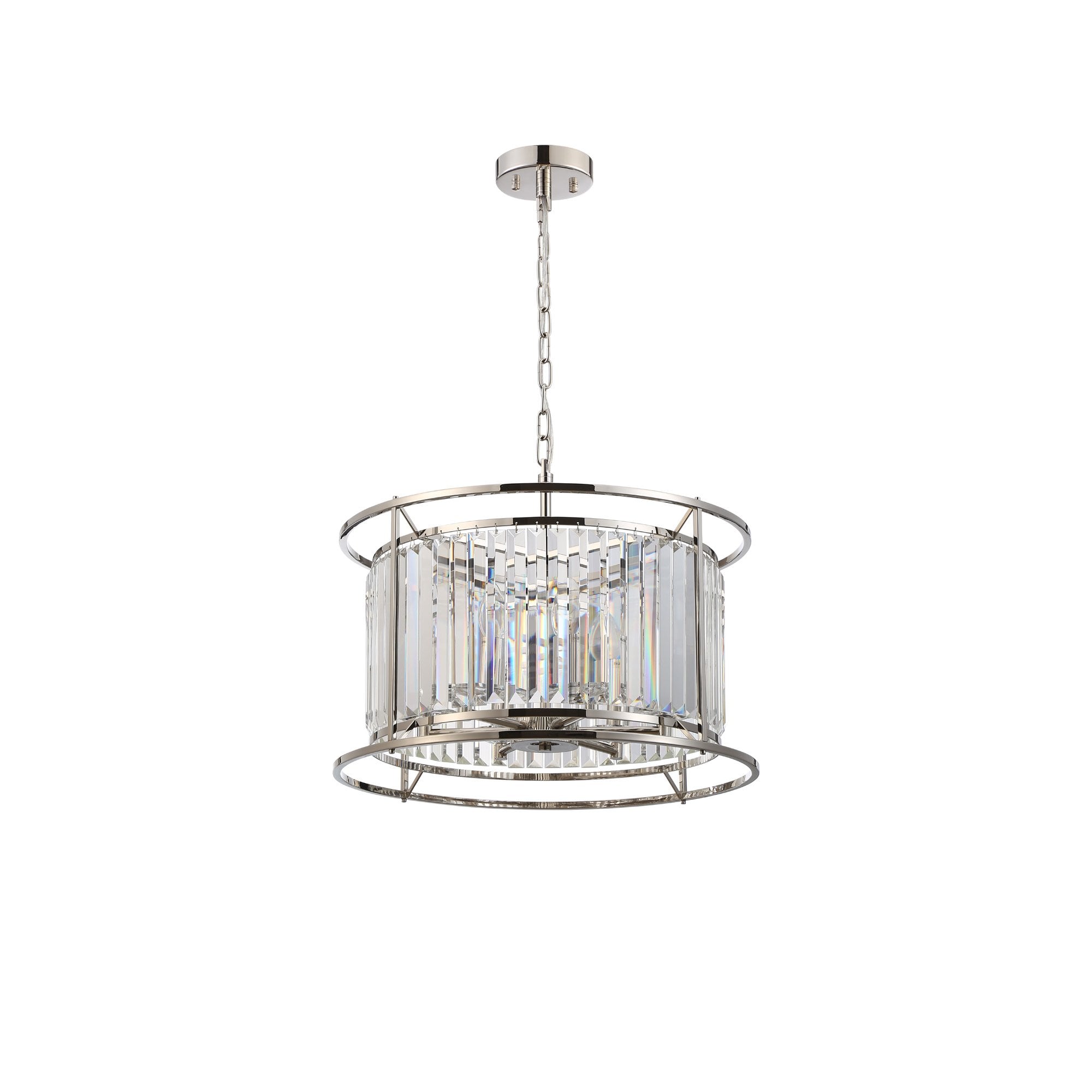 Fabula Oakhurst 6 Light Pendant/Semi-Flush Light - Polished Nickel & Clear Glass