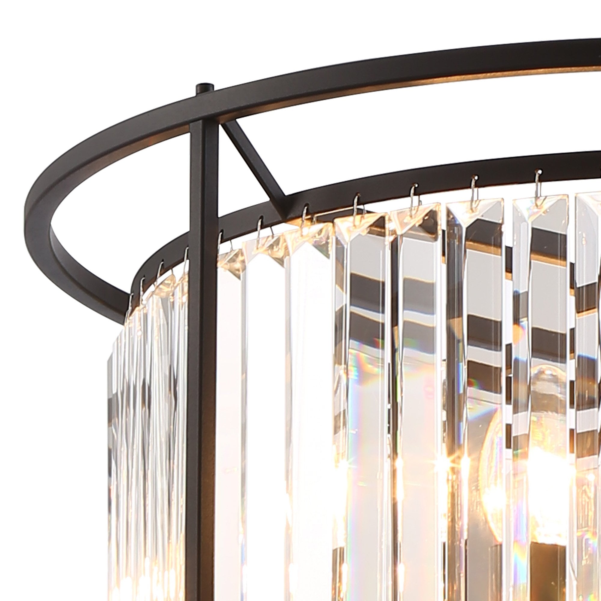 Fabula Oakhurst 6 Light Pendant/Semi-Flush Light - Satin Black & Clear Glass