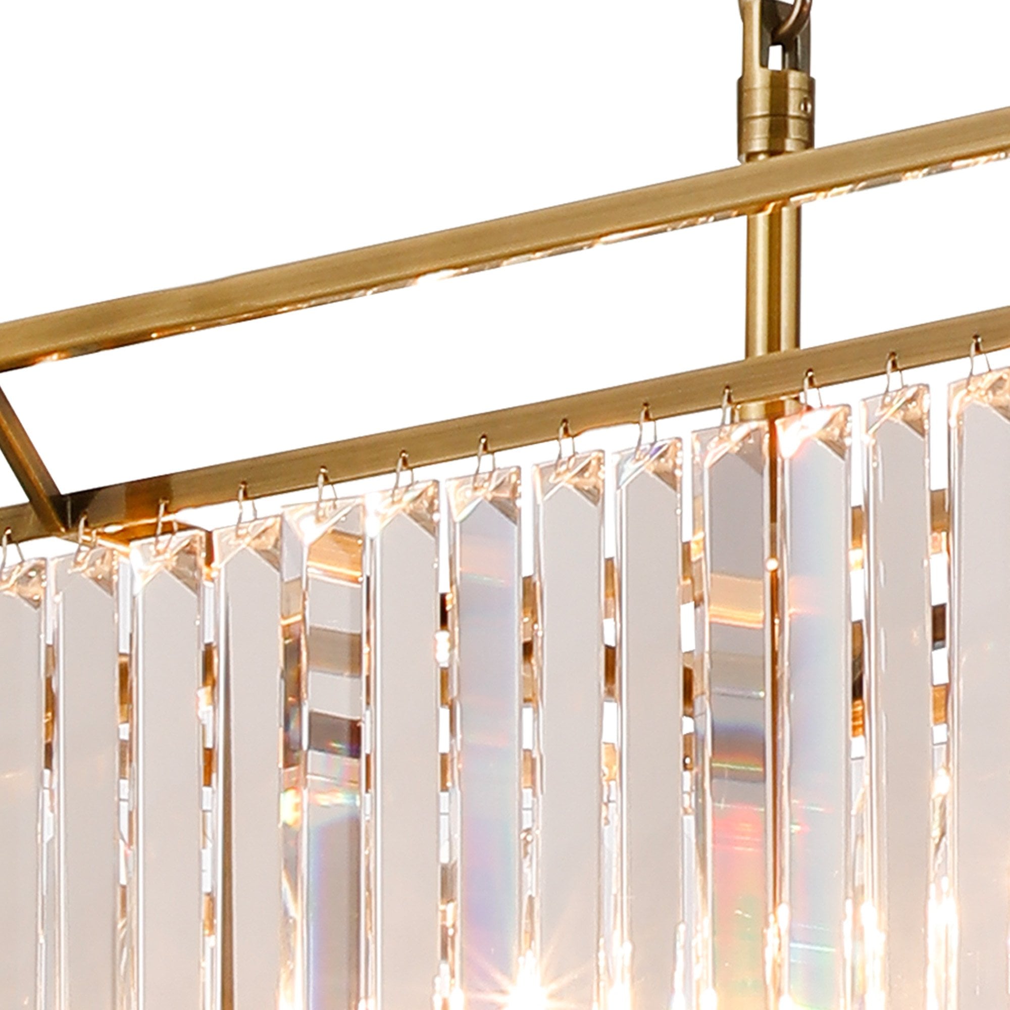 Fabula Oakhurst 7 Light Oval Pendant - Antique Brass & Clear Glass