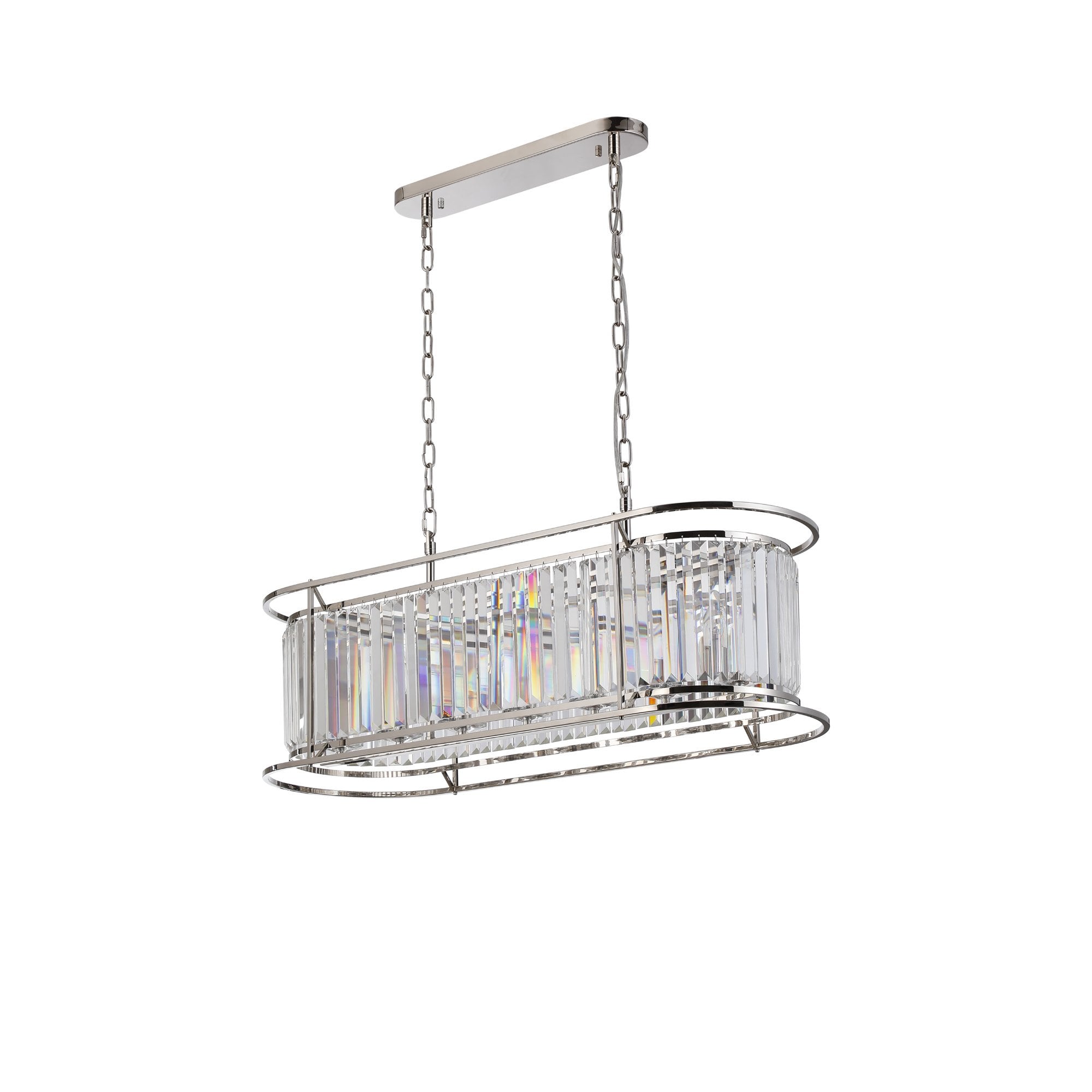Fabula Oakhurst 7 Light Oval Pendant - Polished Nickel & Clear Glass