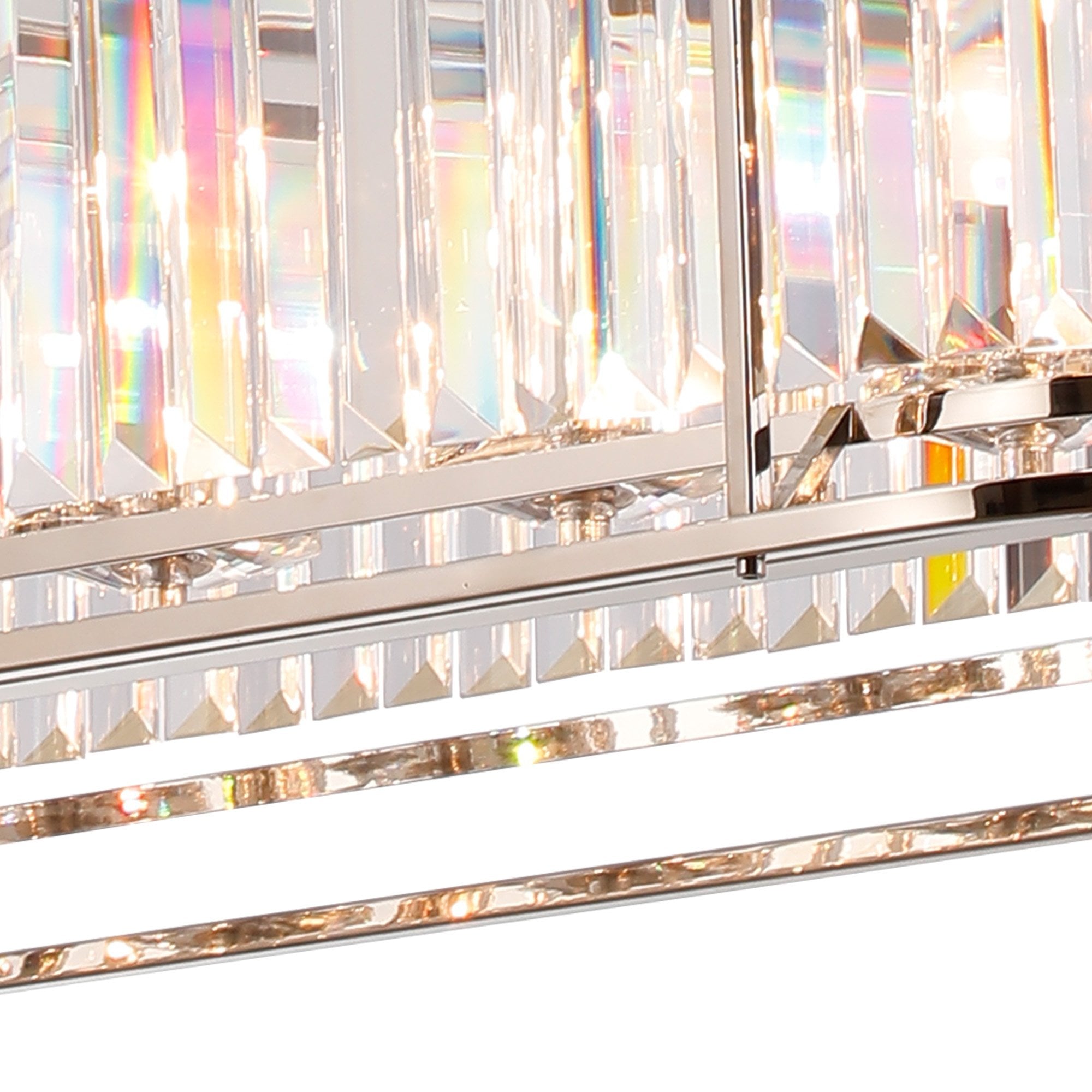 Fabula Oakhurst 7 Light Oval Pendant - Polished Nickel & Clear Glass