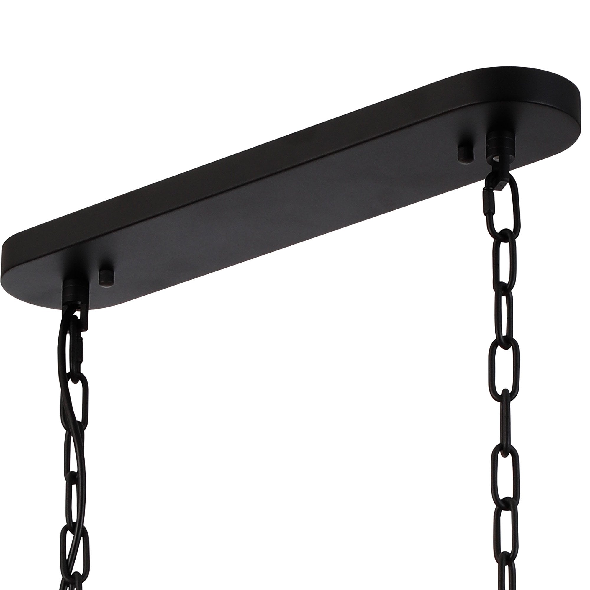 Fabula Oakhurst 7 Light Oval Pendant - Satin Black & Clear Glass