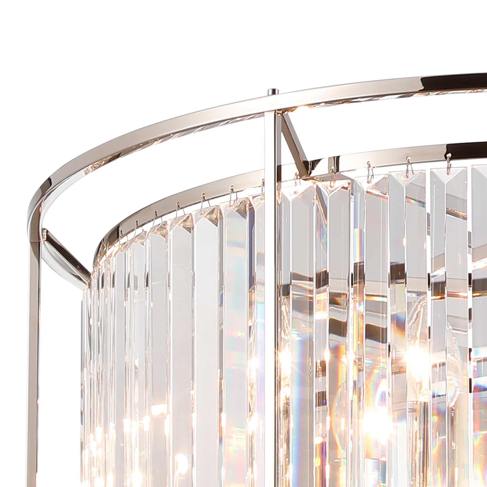 Fabula Oakhurst 8 Light Pendant/Semi-Flush Light - Polished Nickel & Clear Glass