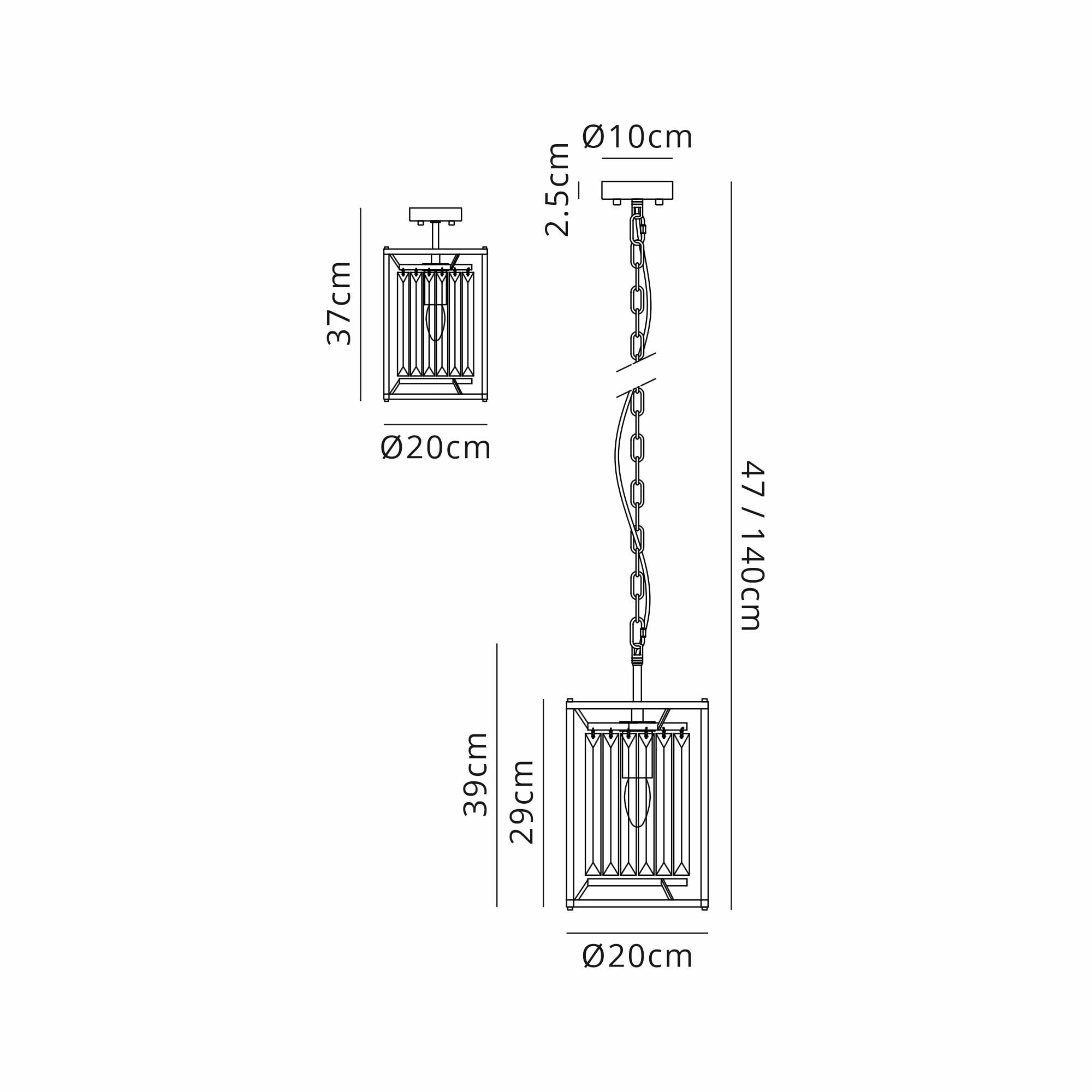 Fabula Oakhurst Single Pendant - Antique Brass & Clear Glass