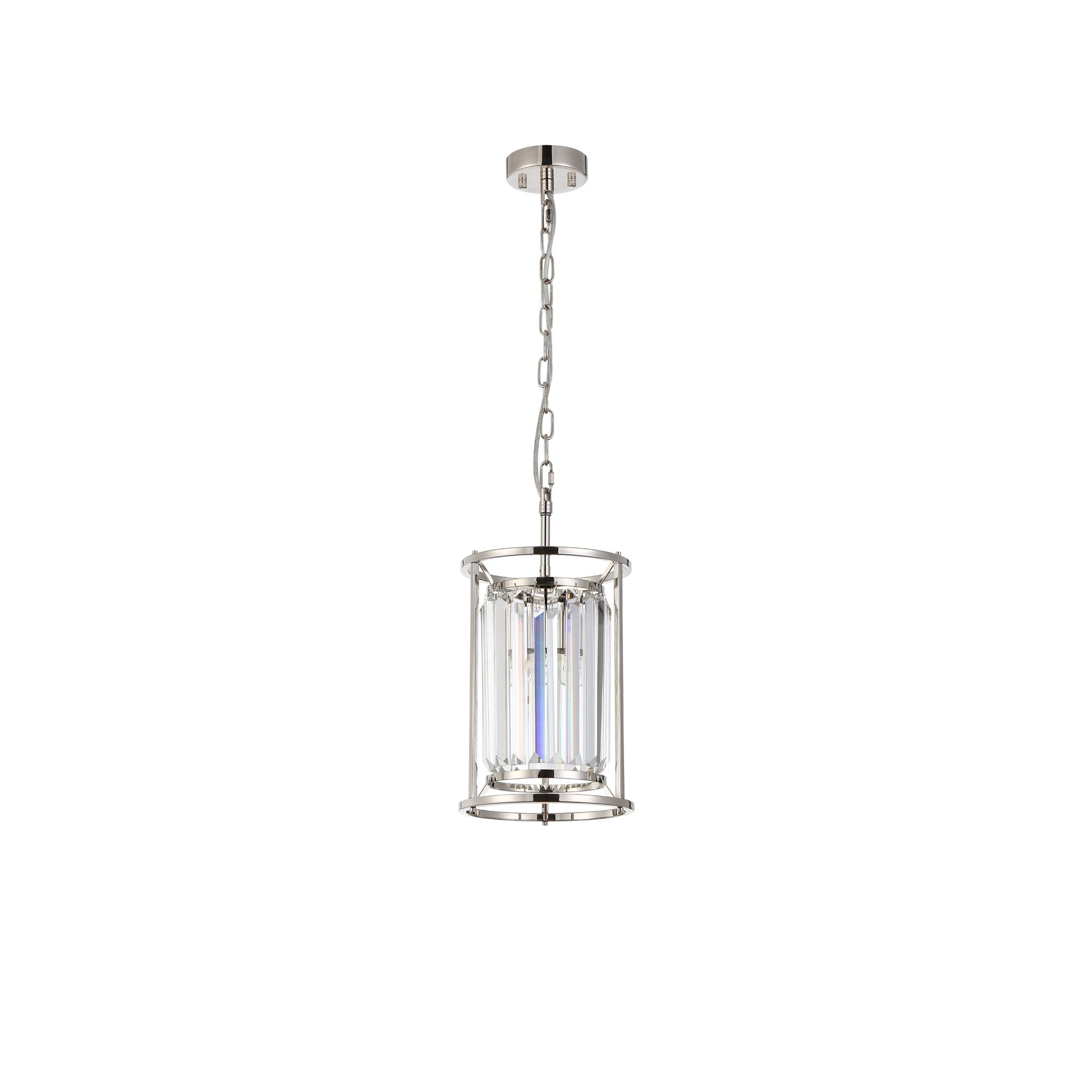 Fabula Oakhurst Single Pendant - Polished Nickel & Clear Glass