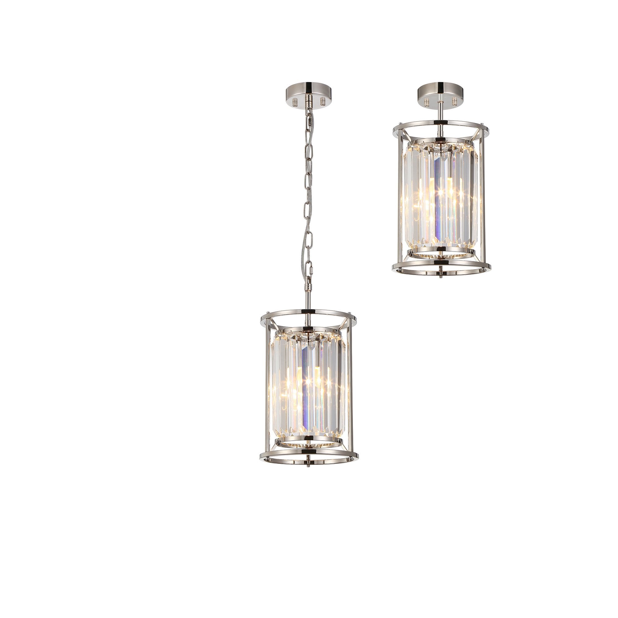Fabula Oakhurst Single Pendant - Polished Nickel & Clear Glass