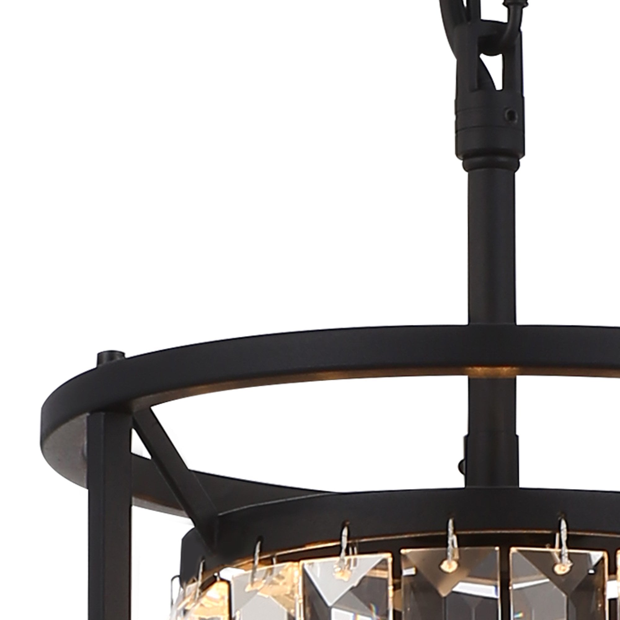 Fabula Oakhurst Single Pendant - Satin Black & Clear Glass