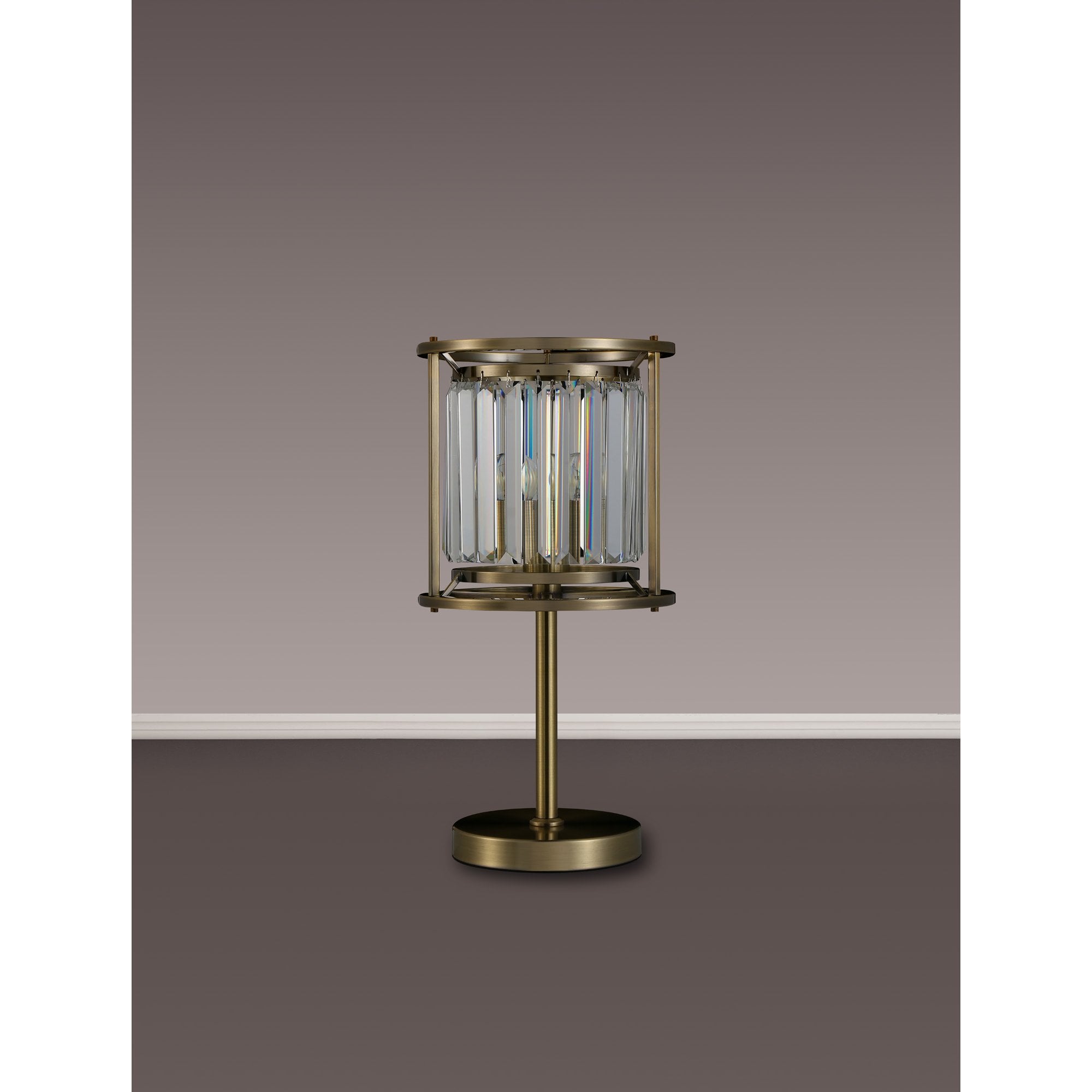 Fabula Oakhurst Single Table Lamp - Antique Brass & Clear Glass