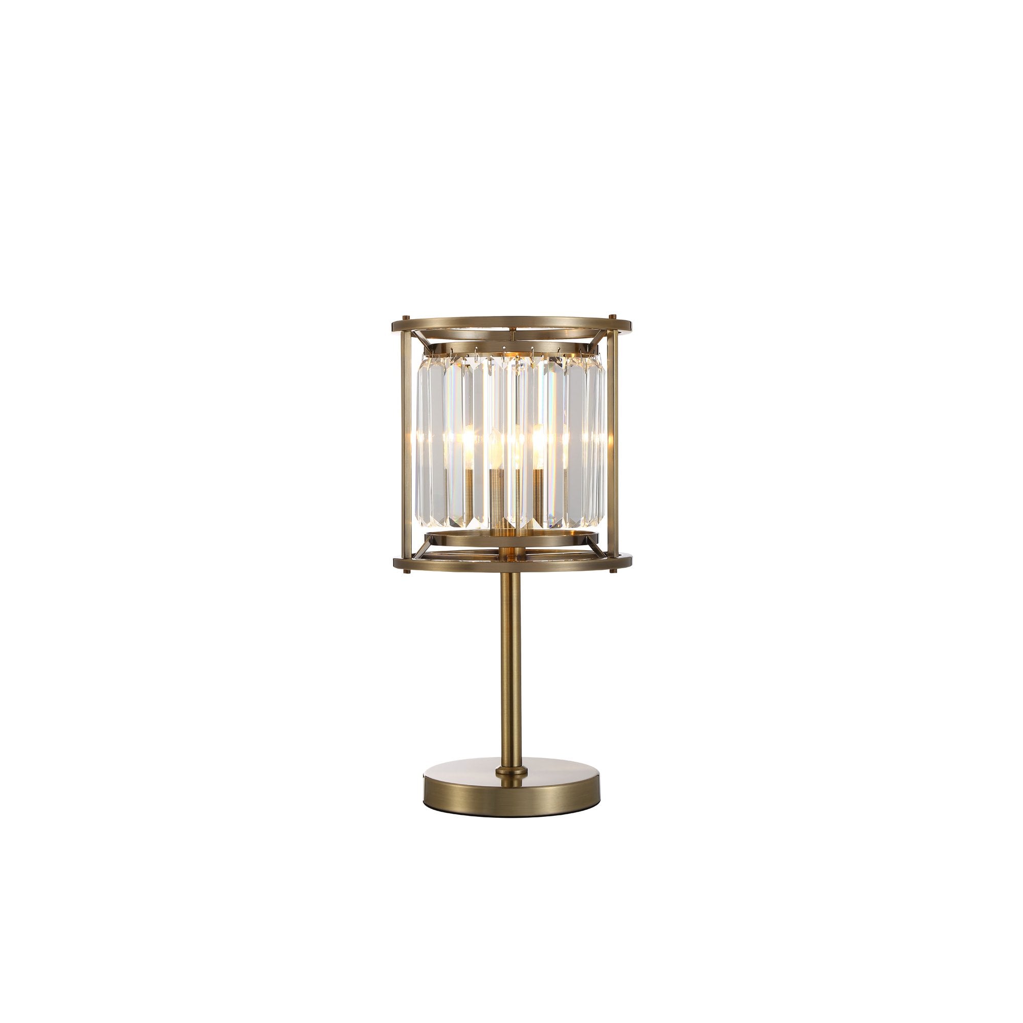 Fabula Oakhurst Single Table Lamp - Antique Brass & Clear Glass