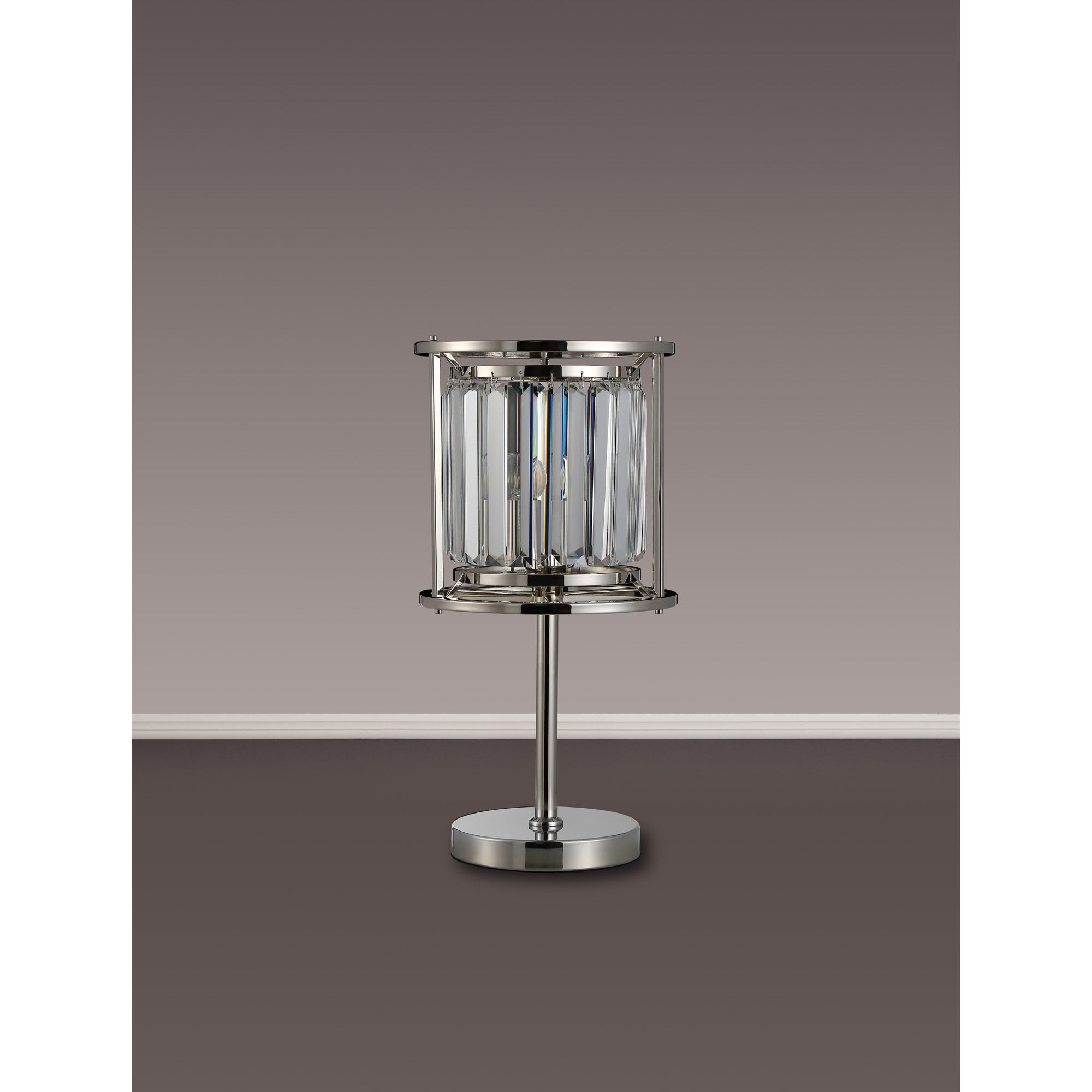 Fabula Oakhurst Single Table Lamp - Polished Nickel & Clear Glass