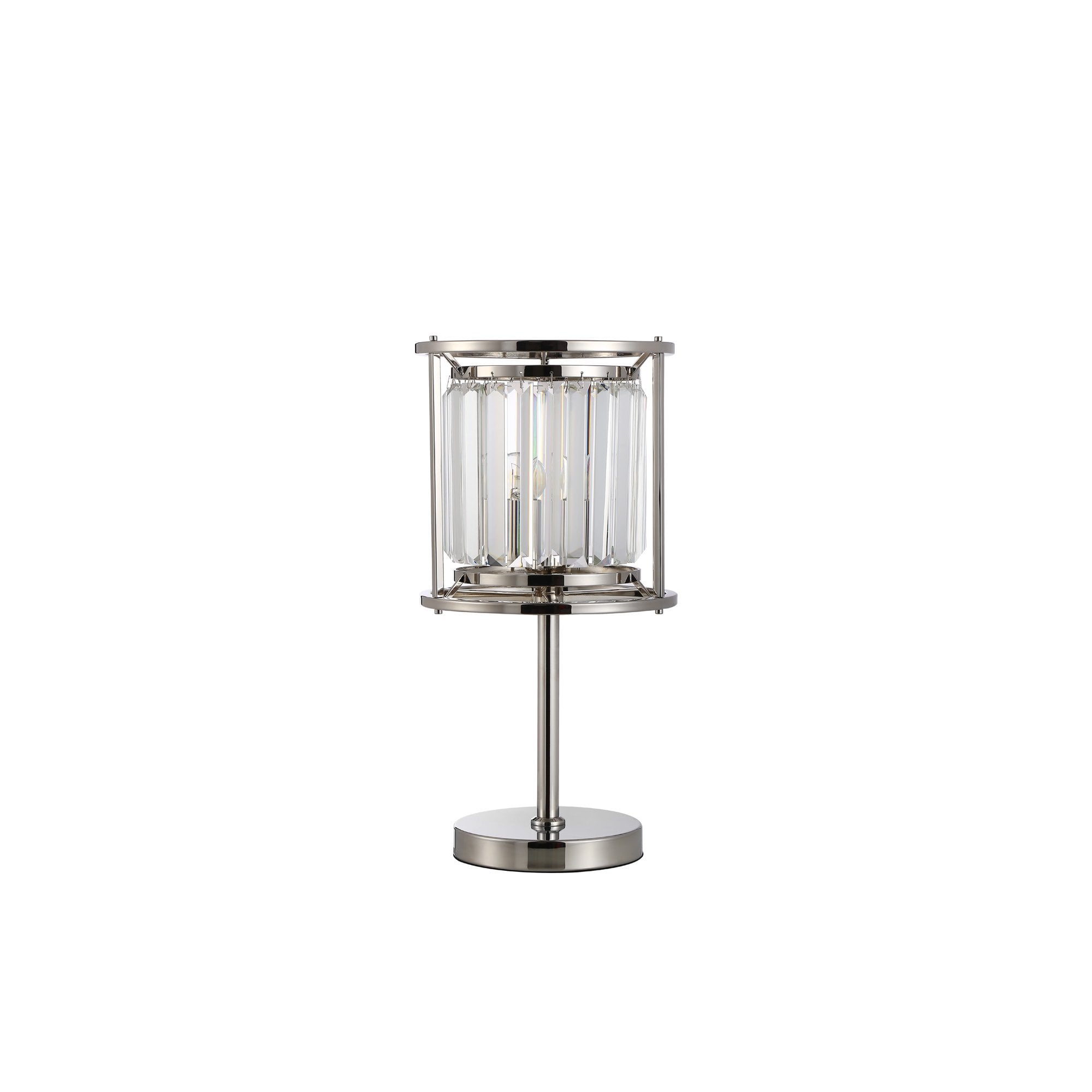 Fabula Oakhurst Single Table Lamp - Polished Nickel & Clear Glass