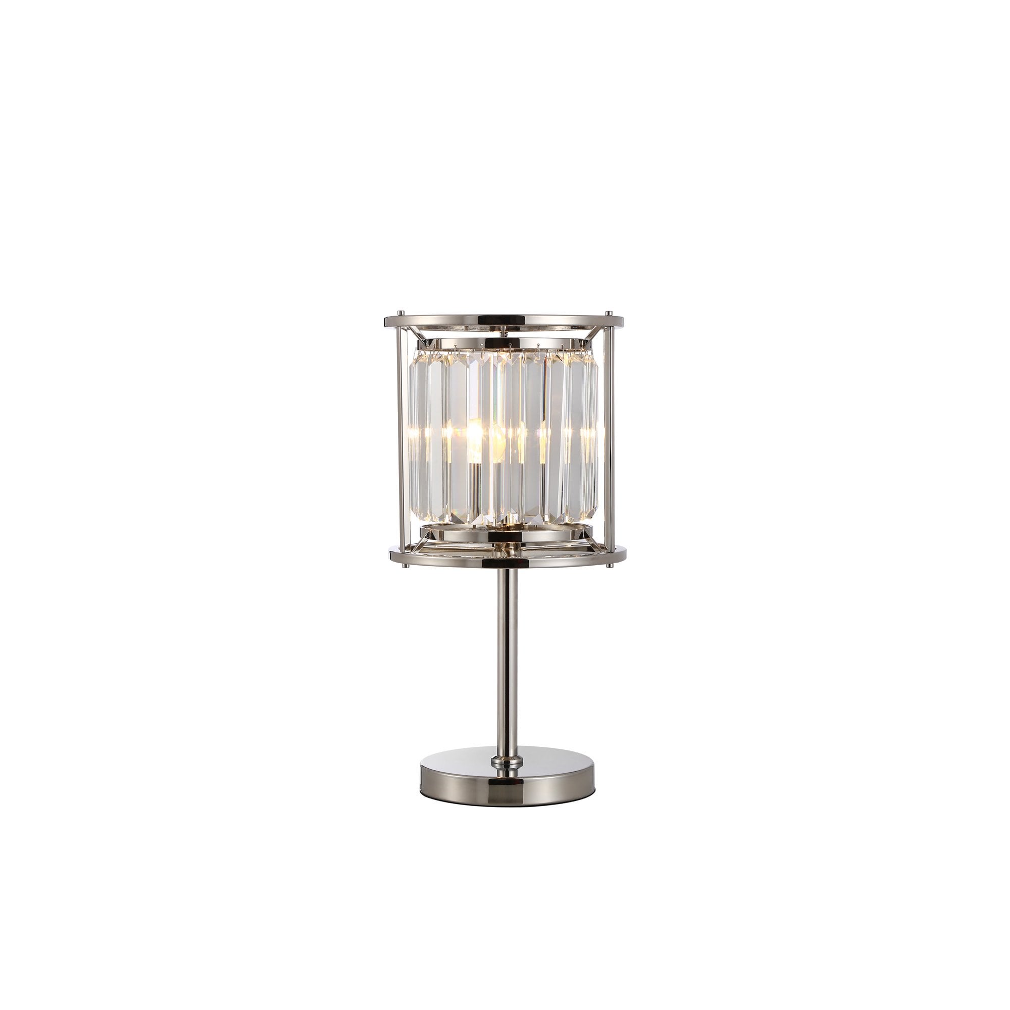Fabula Oakhurst Single Table Lamp - Polished Nickel & Clear Glass