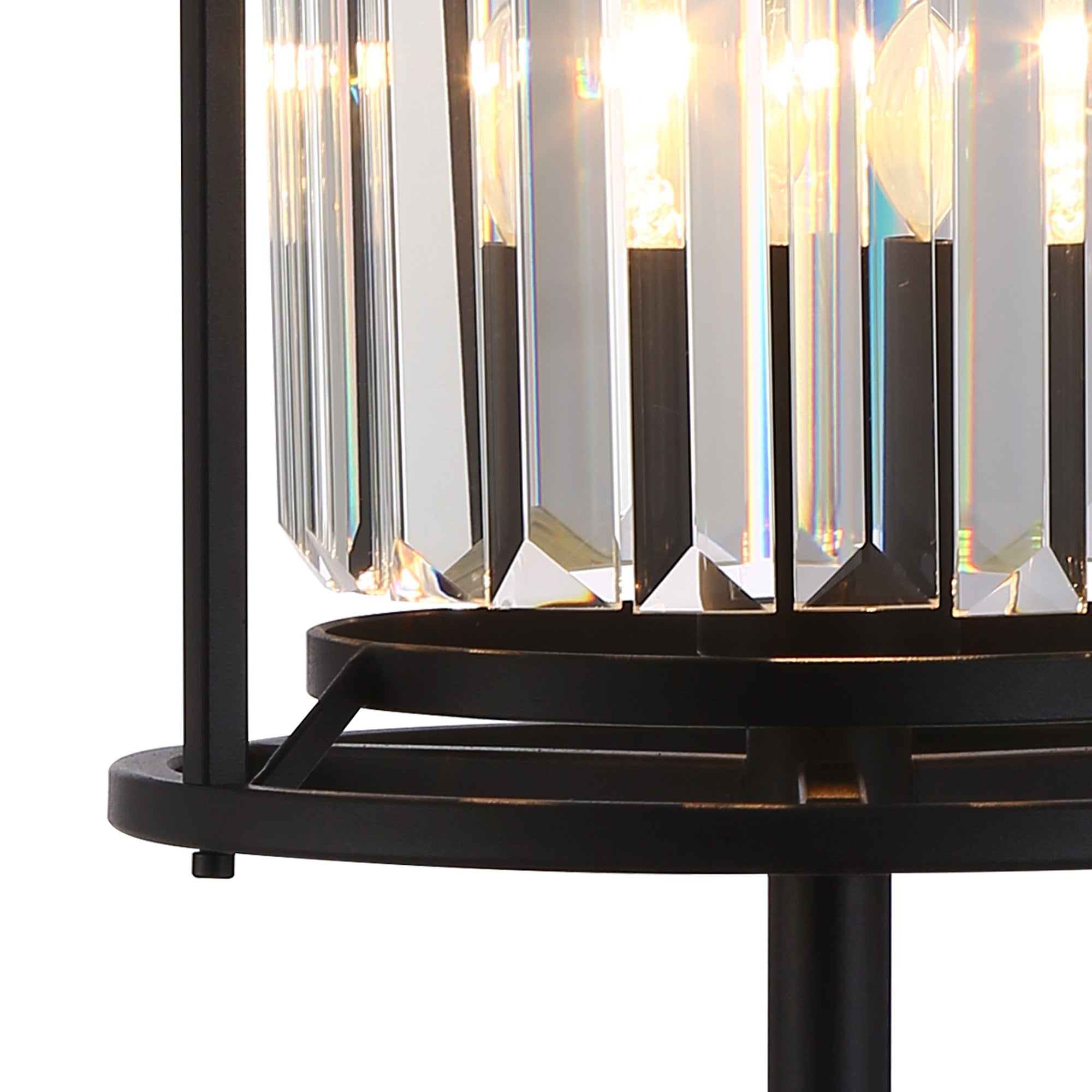 Fabula Oakhurst Single Table Lamp - Satin Black & Clear Glass