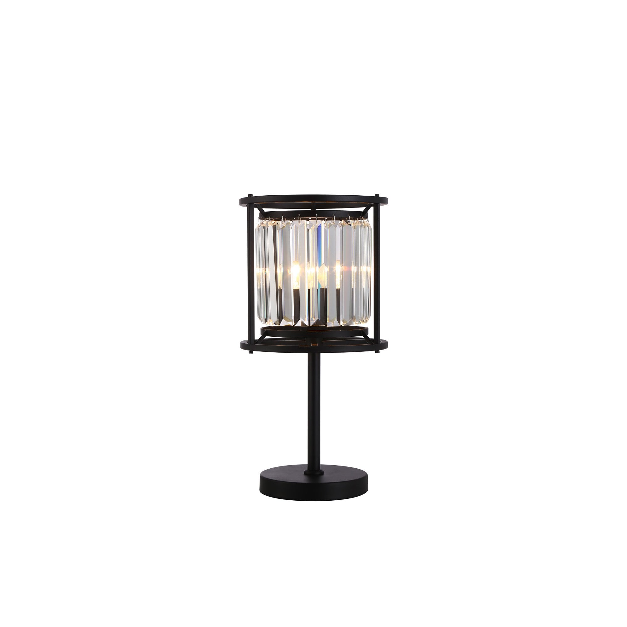 Fabula Oakhurst Single Table Lamp - Satin Black & Clear Glass