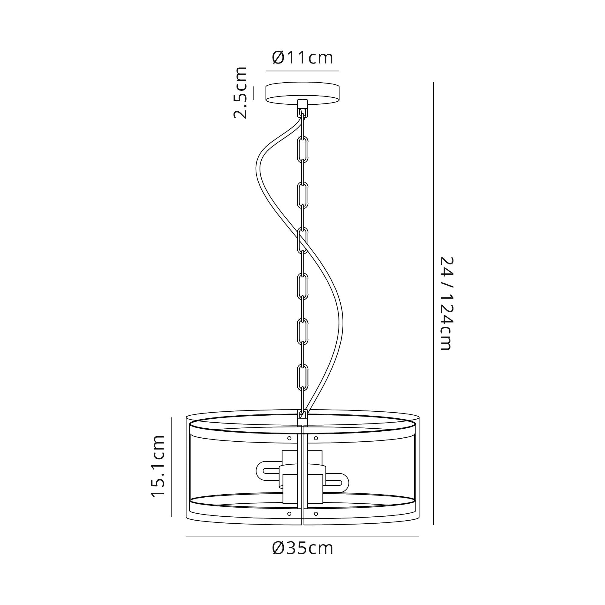 Fabula Regents 2 Light Pendant - Antique Brass