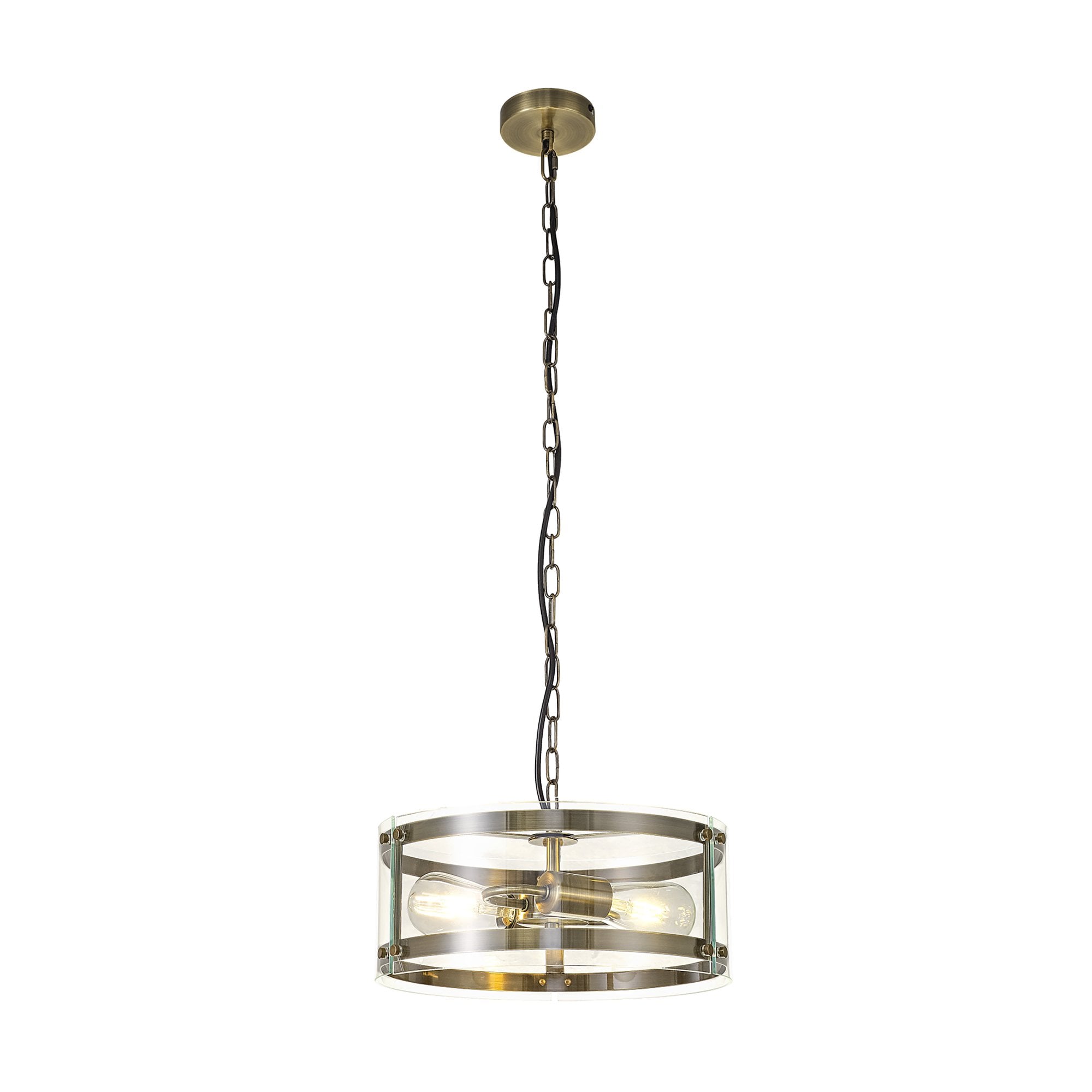 Fabula Regents 2 Light Pendant - Antique Brass