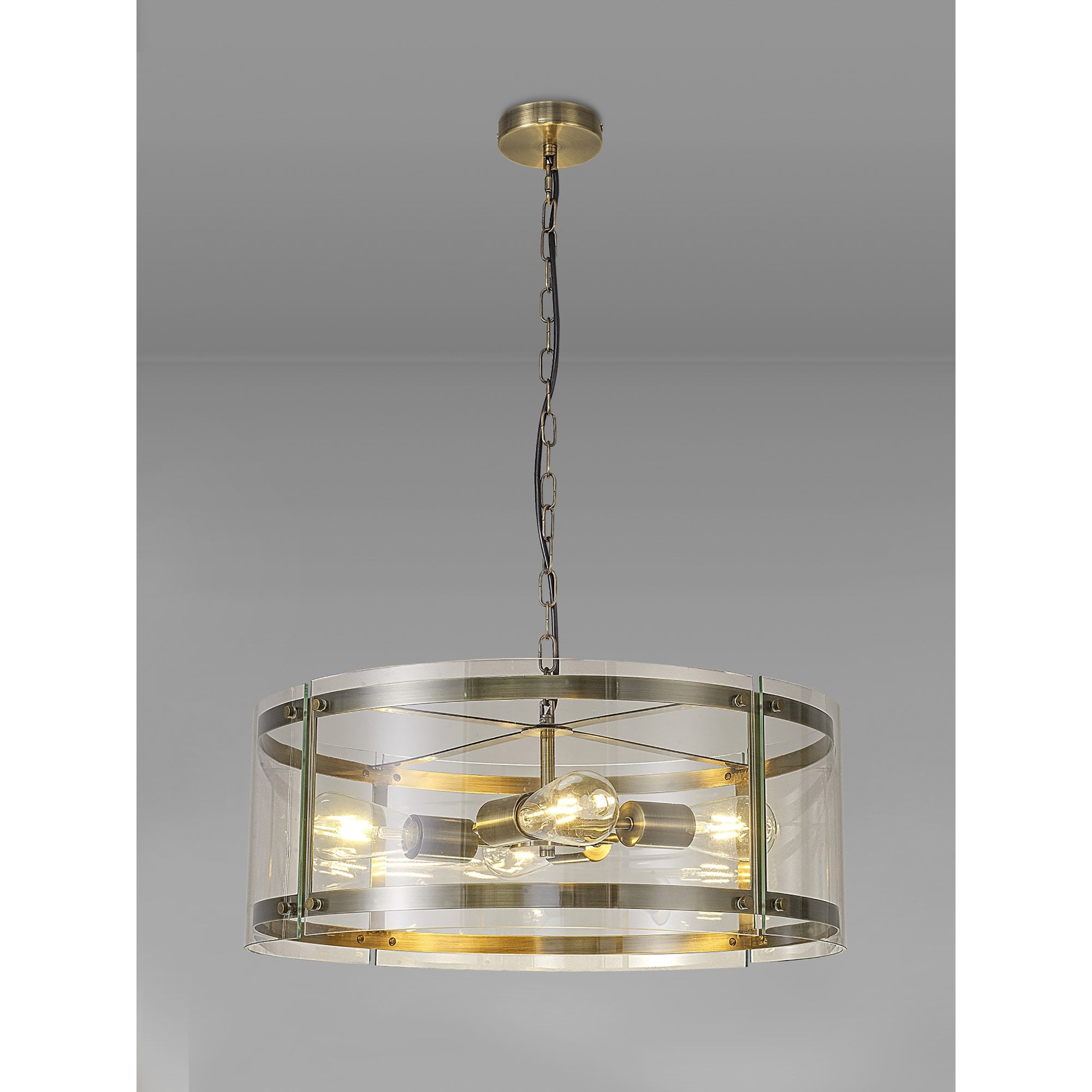 Fabula Regents 4 Light Pendant - Antique Brass