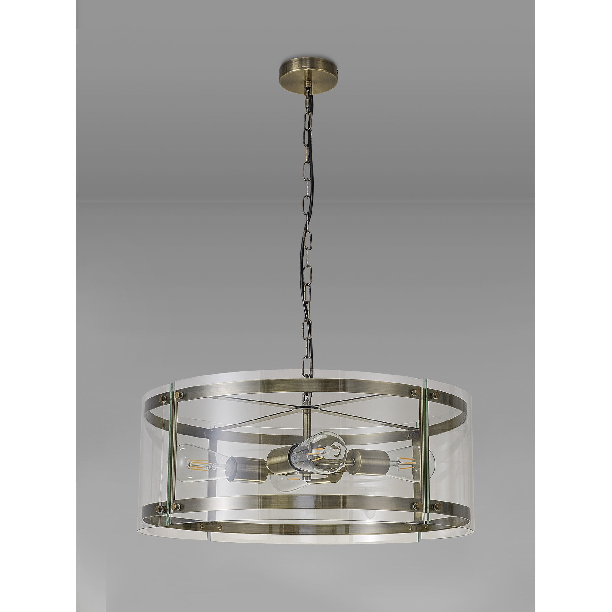Fabula Regents 4 Light Pendant - Antique Brass