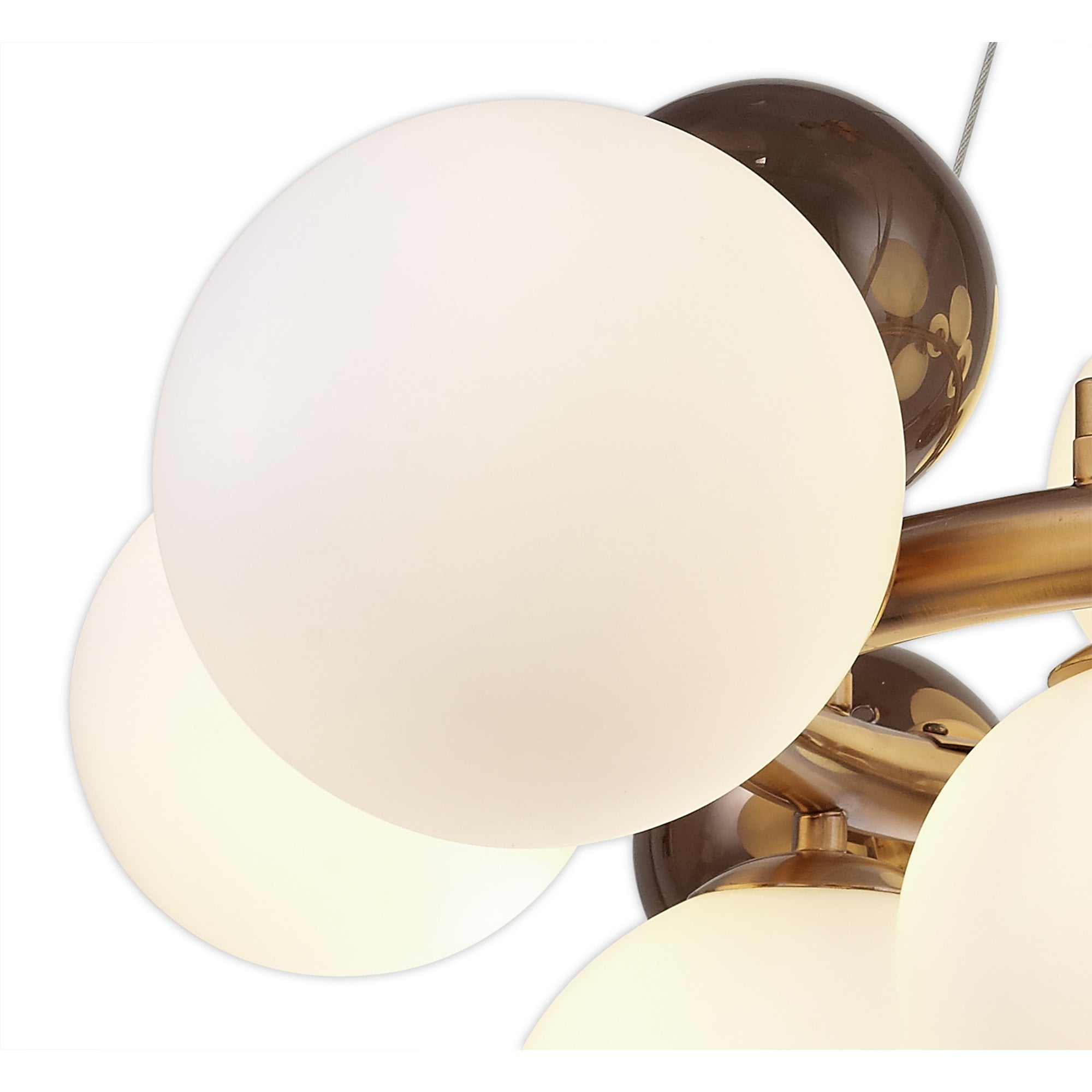 Fabula Roding 12 Light Circular Pendant - Copper, Opal & Copper Glass