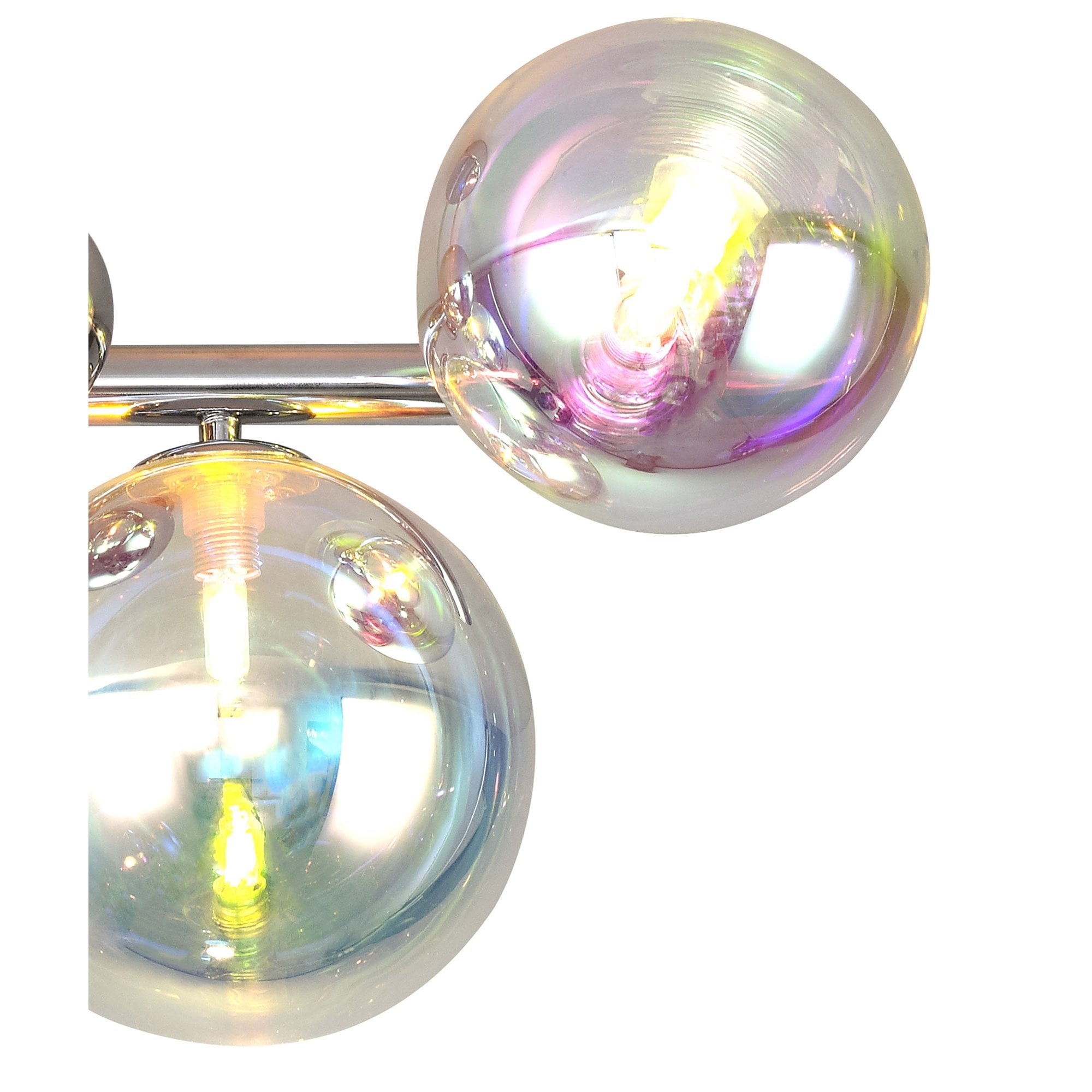 Fabula Roding 4 Light Semi-Flush Light - Polished Chrome & Iridescent Glass