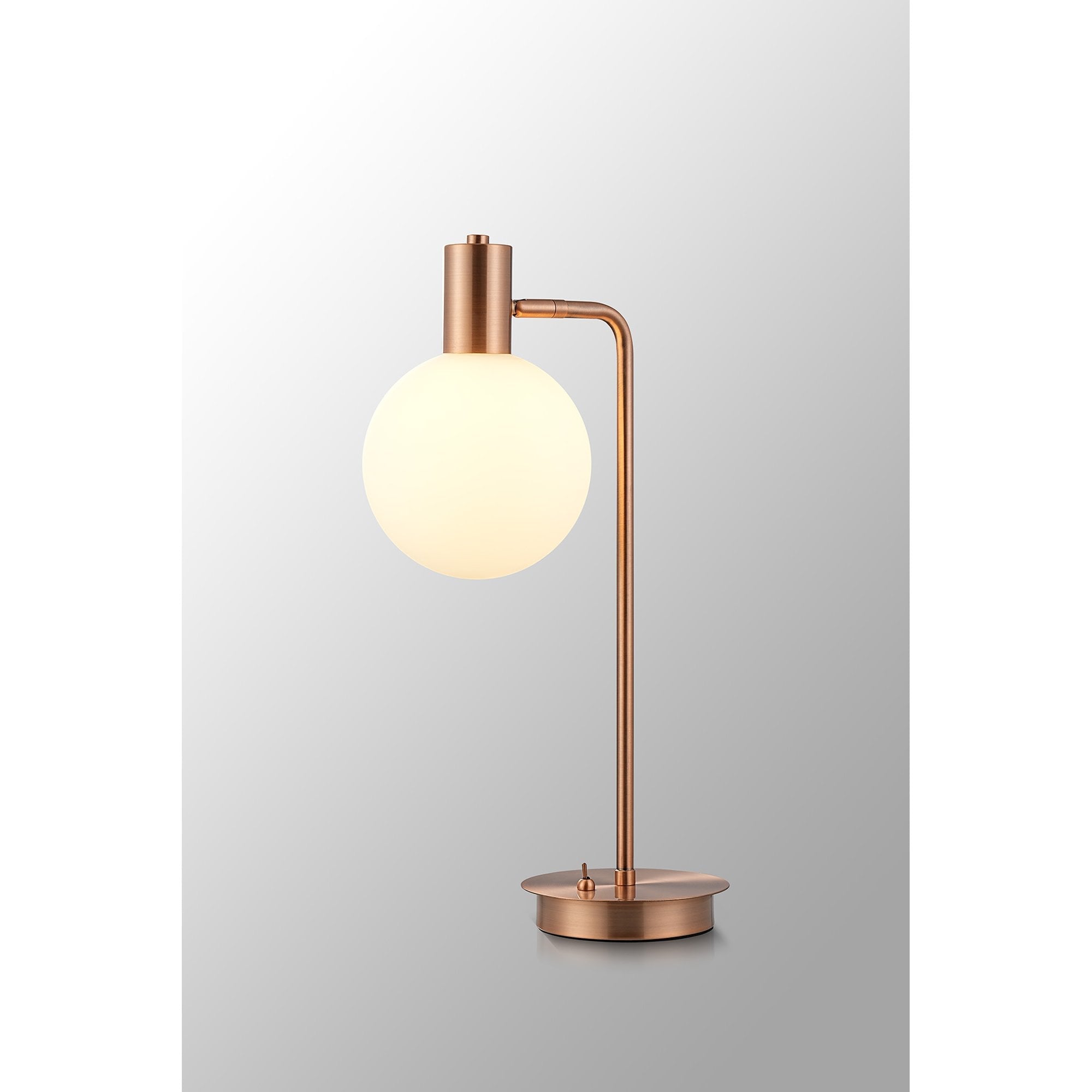 Fabula Roding Single Adjustable Table Lamp - Antique Copper & Opal Glass
