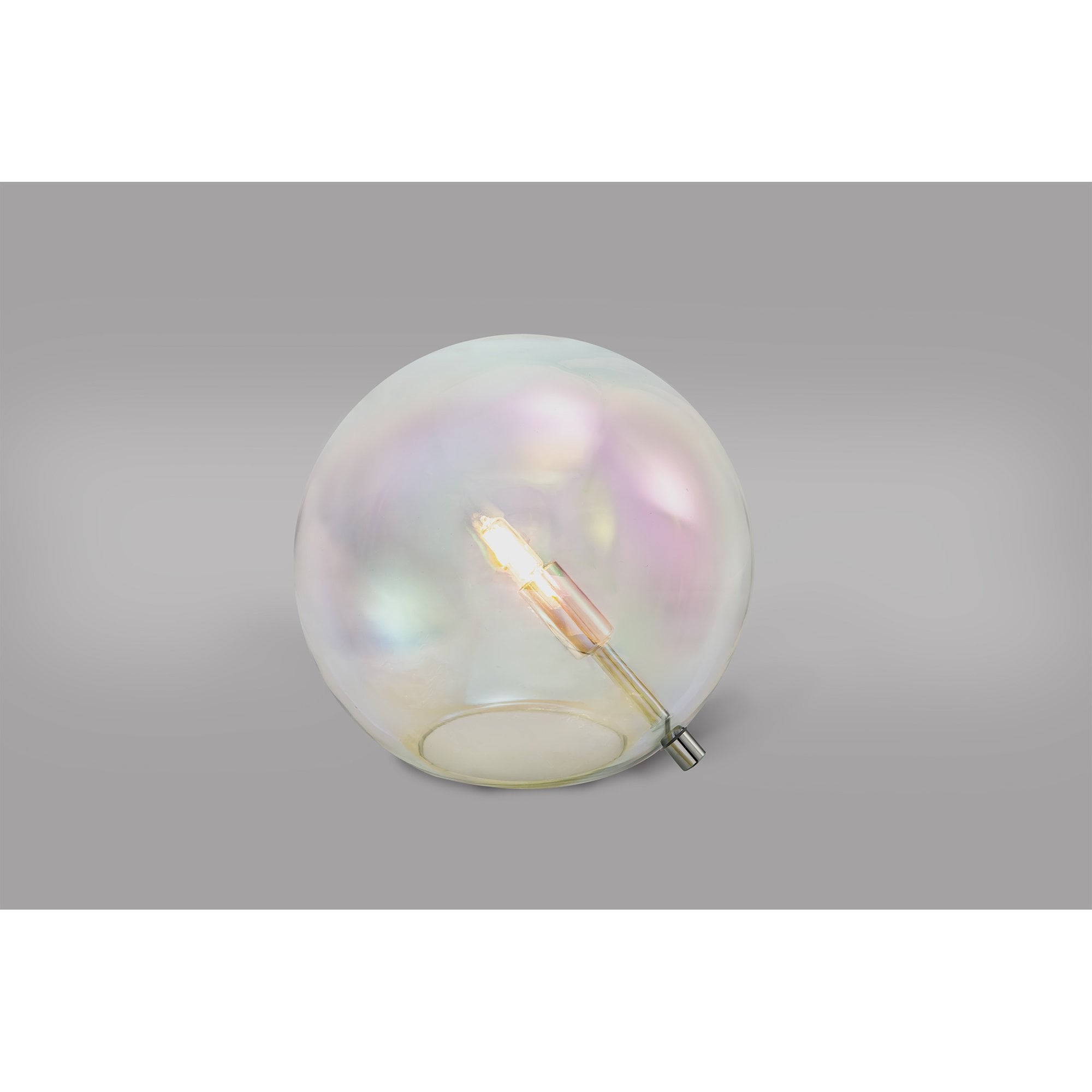 Fabula Roding Single Table Lamp - Polished Chrome & Iridescent Glass