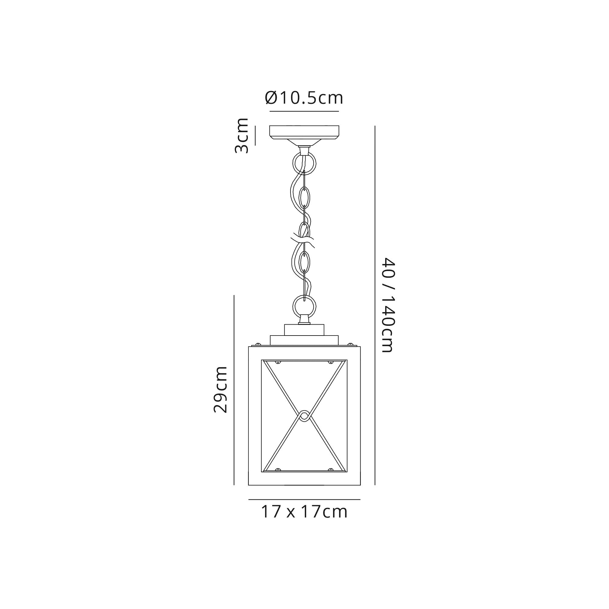 Fabula Sandford Single Pendant - Wood Effect, Black & Clear Glass - IP54