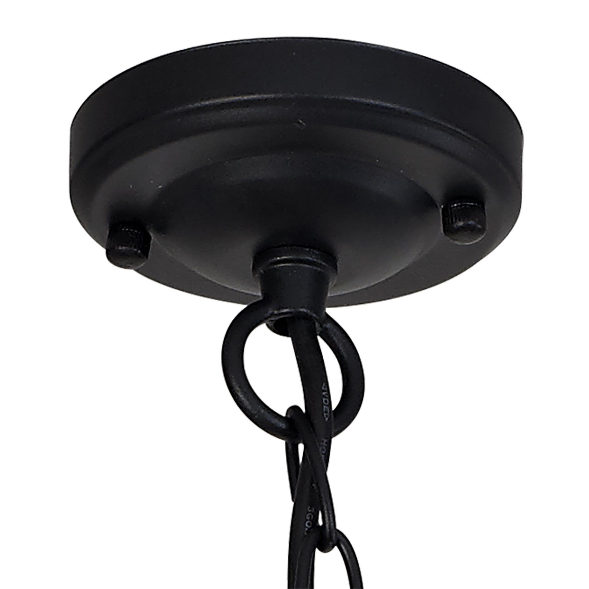 Fabula Sandford Single Pendant - Wood Effect, Black & Clear Glass - IP54