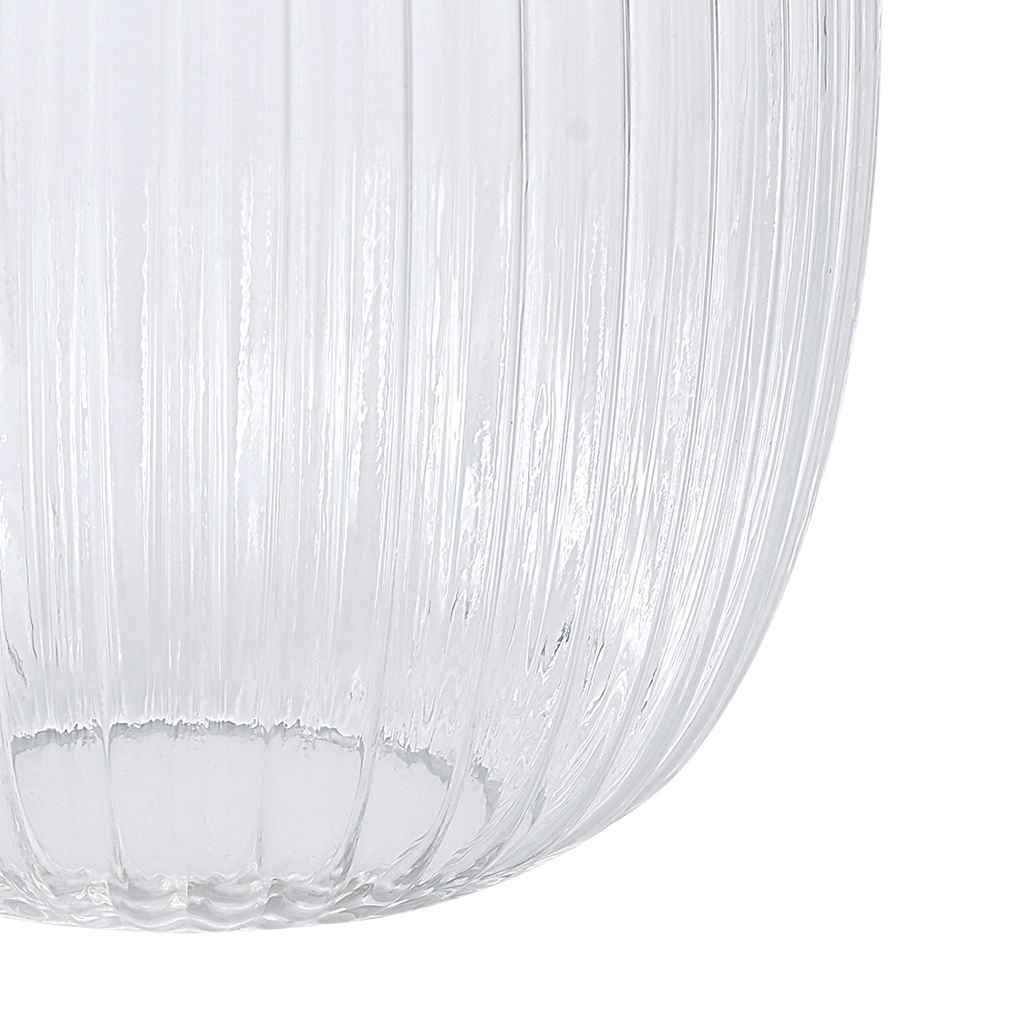 Fabula Springfield 20cm Almond Ribbed Shade - Clear Glass - Shade Only