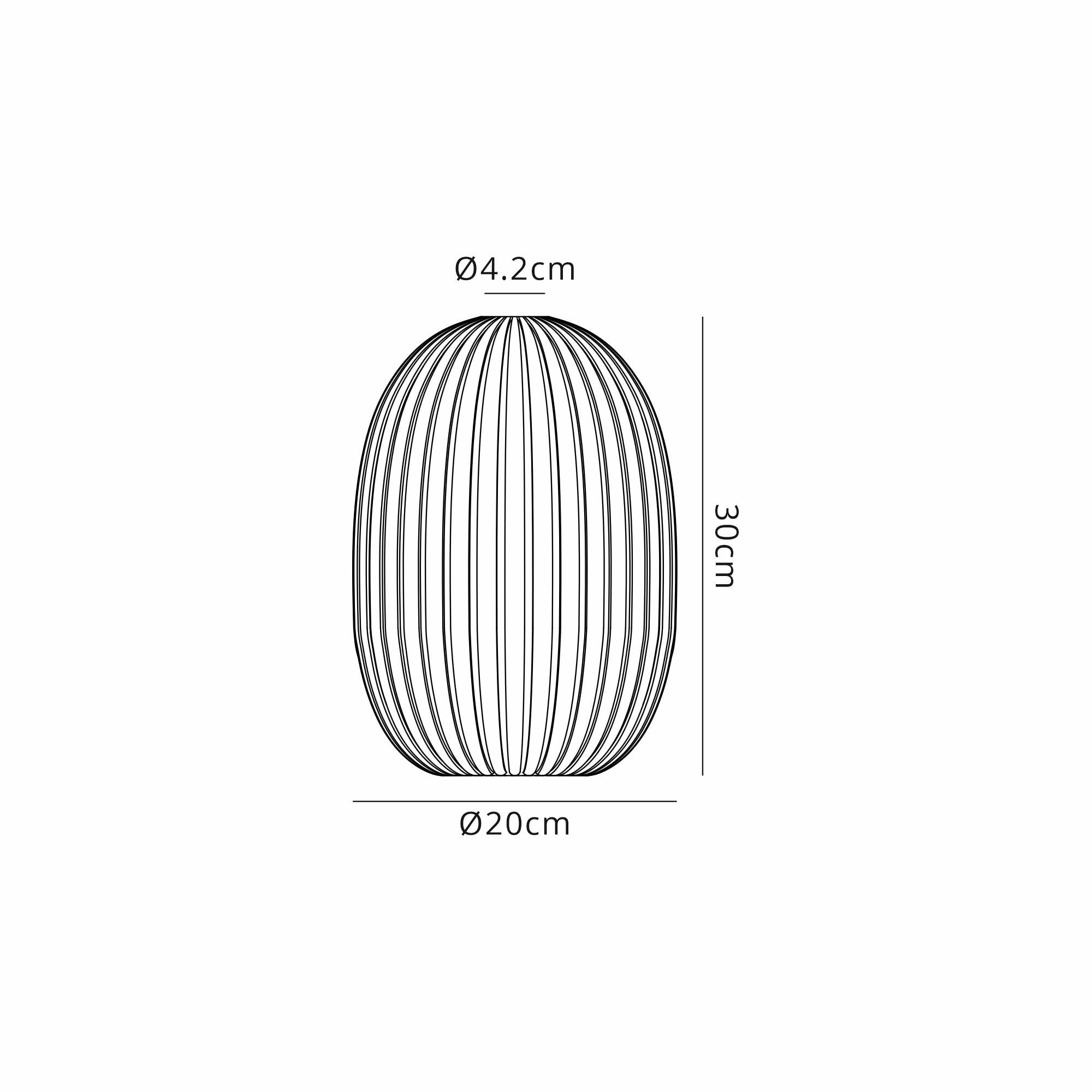 Fabula Springfield 20cm Almond Ribbed Shade - Green Glass - Shade Only