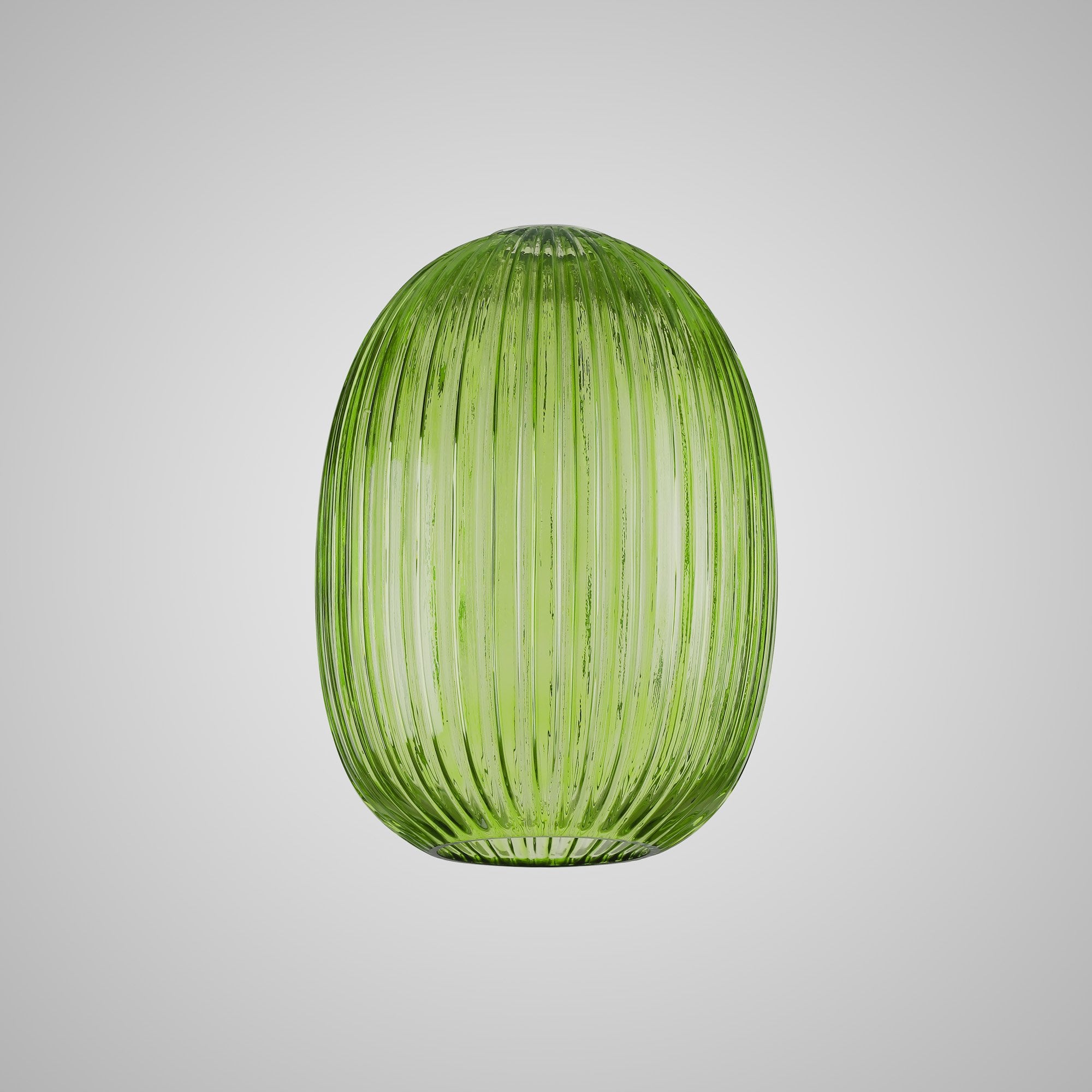 Fabula Springfield 20cm Almond Ribbed Shade - Green Glass - Shade Only