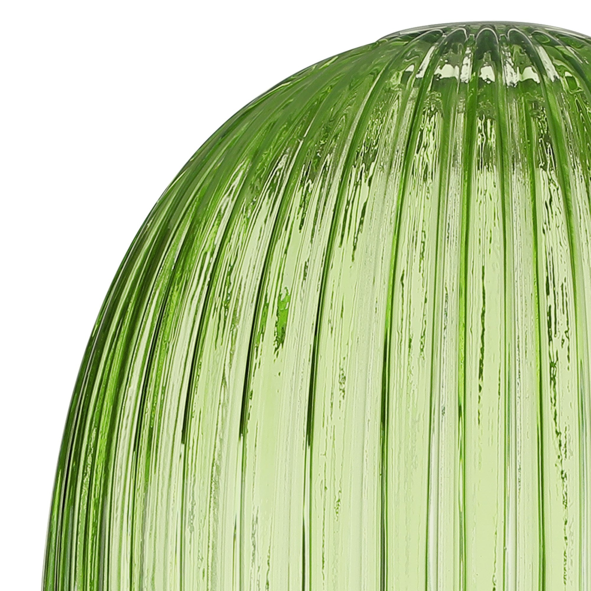 Fabula Springfield 20cm Almond Ribbed Shade - Green Glass - Shade Only