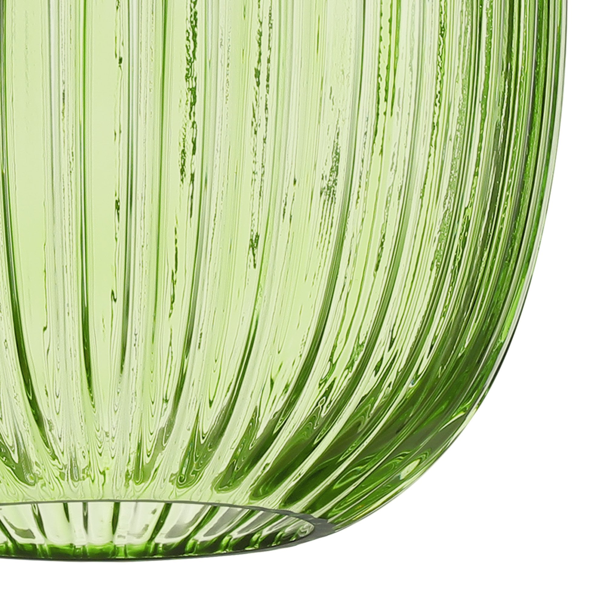 Fabula Springfield 20cm Almond Ribbed Shade - Green Glass - Shade Only