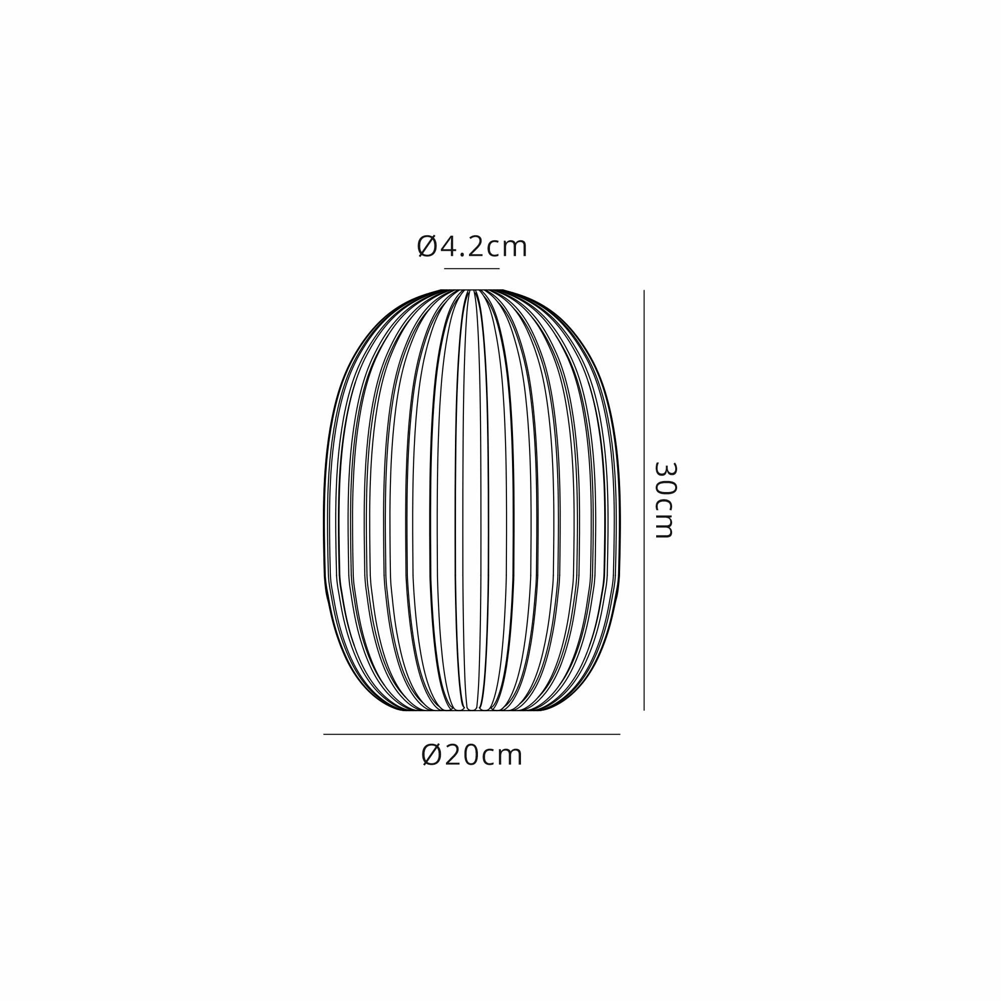 Fabula Springfield 20cm Almond Ribbed Shade - Opal Glass - Shade Only