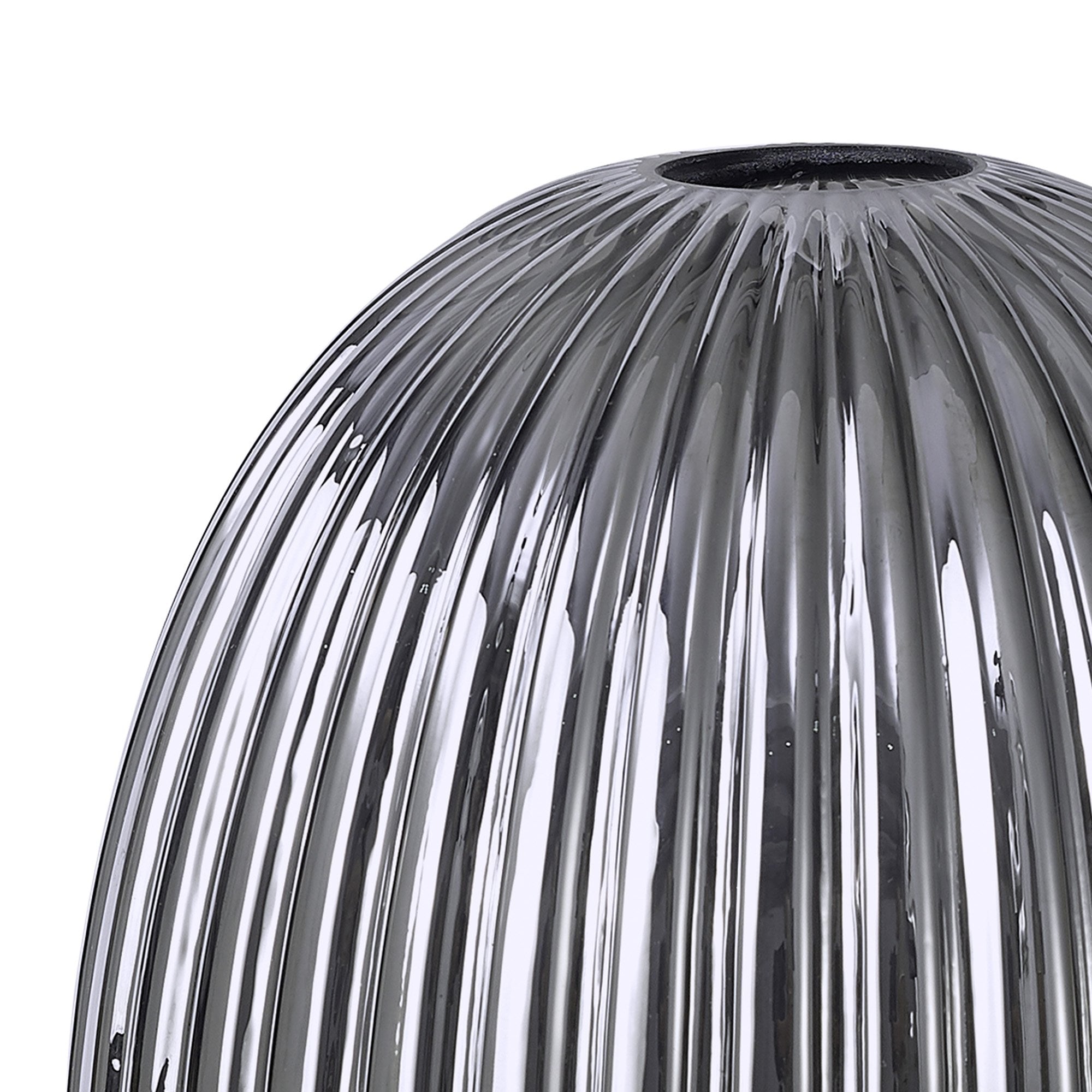 Fabula Springfield 20cm Almond Ribbed Shade - Smoked Glass - Shade Only