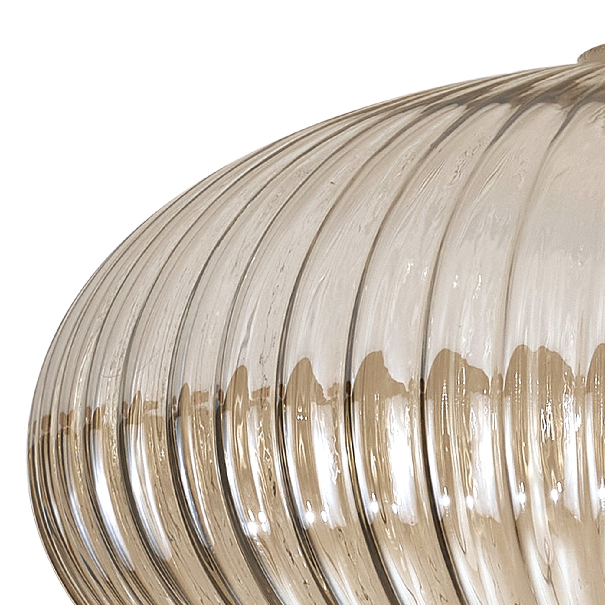 Fabula Springfield 20cm Oval Sphere Ribbed Shade - Champagne Glass - Shade Only