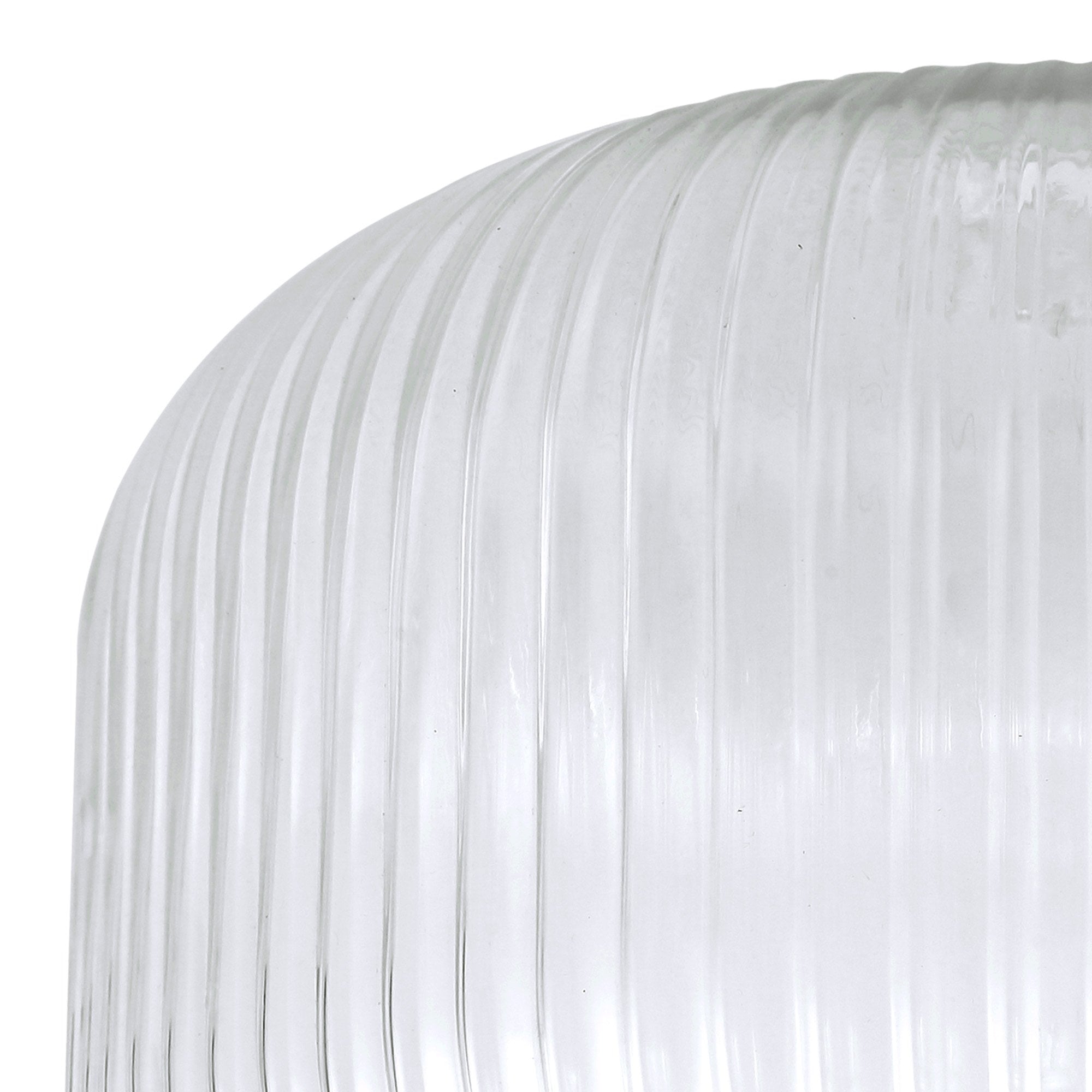Fabula Springfield 20cm Pumpkin Shaped Ribbed Shade - Clear Glass - Shade Only