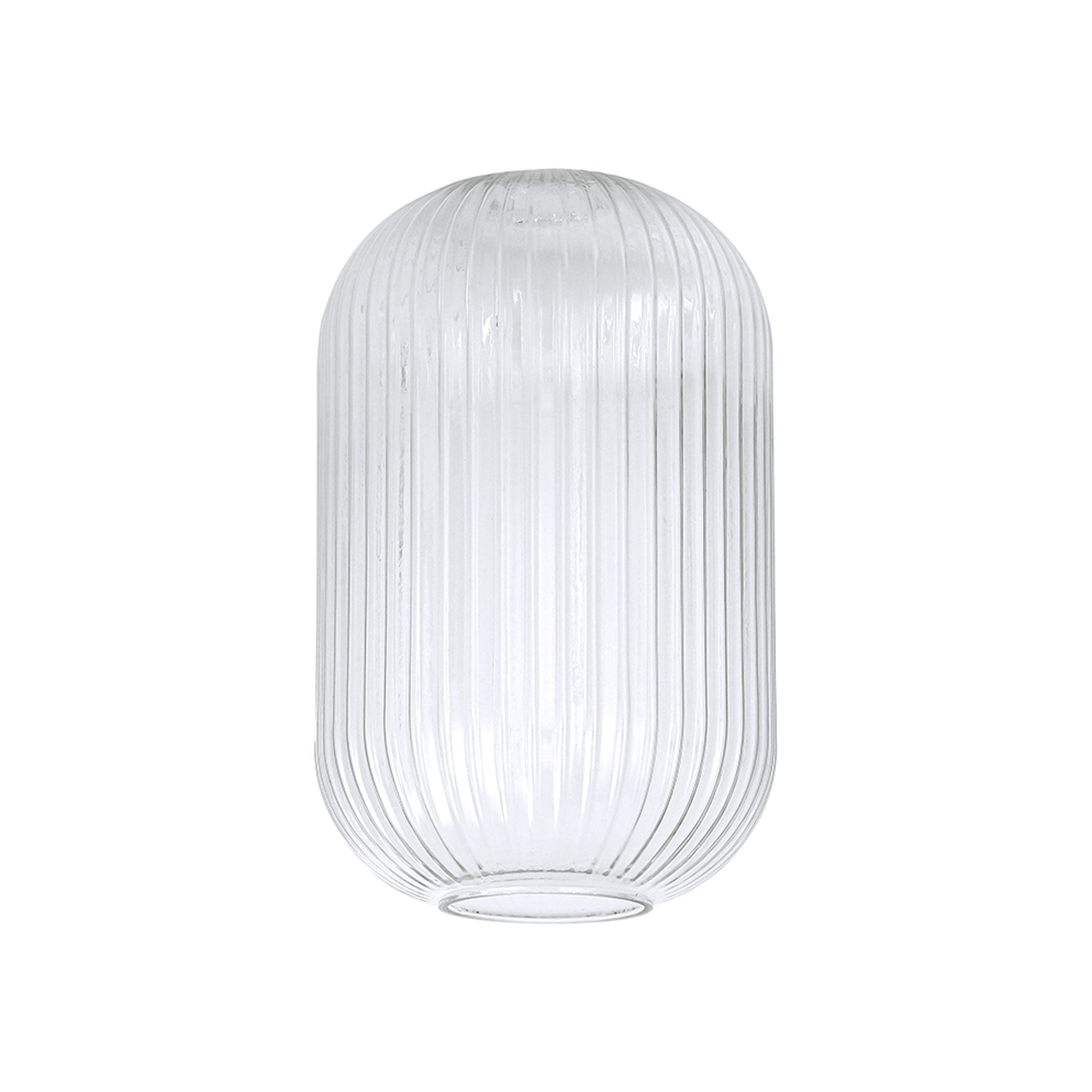 Fabula Springfield 20cm Tubular Ribbed Shade - Clear Glass - Shade Only