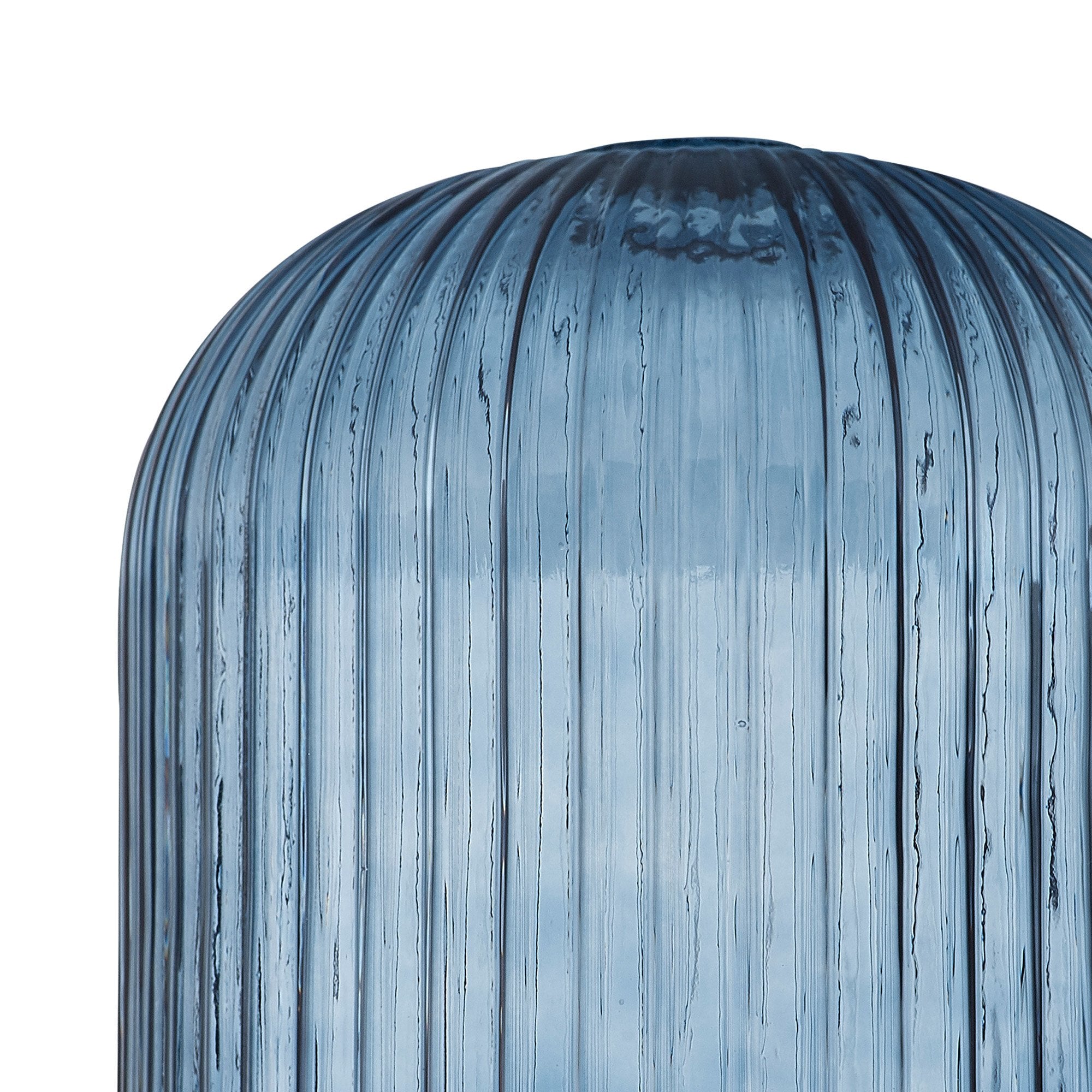 Fabula Springfield 20cm Tubular Ribbed Shade - Petrol Blue Glass - Shade Only