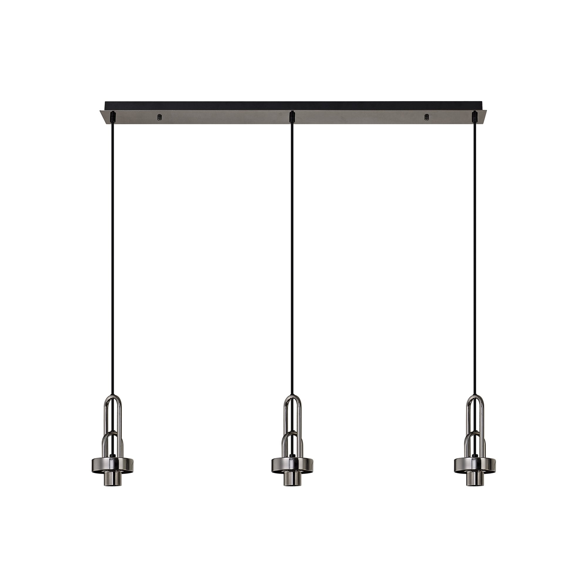 Fabula Springfield 3 Light Linear Suspension Kit - Black Chrome - Frame Only