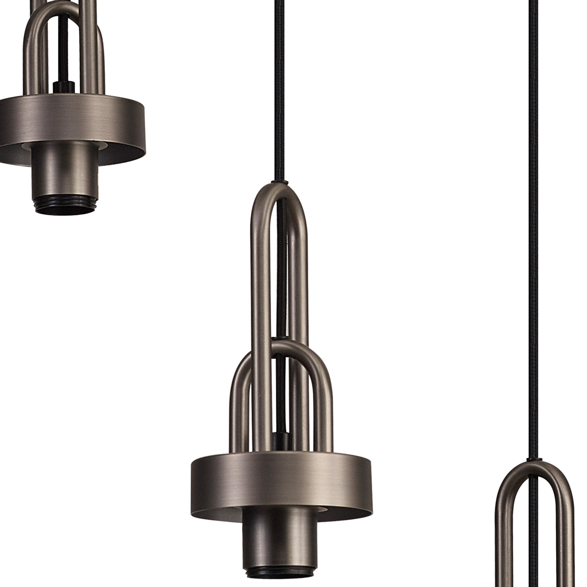 Fabula Springfield 3 Light Round Suspension Kit - Antique Silver - Frame Only